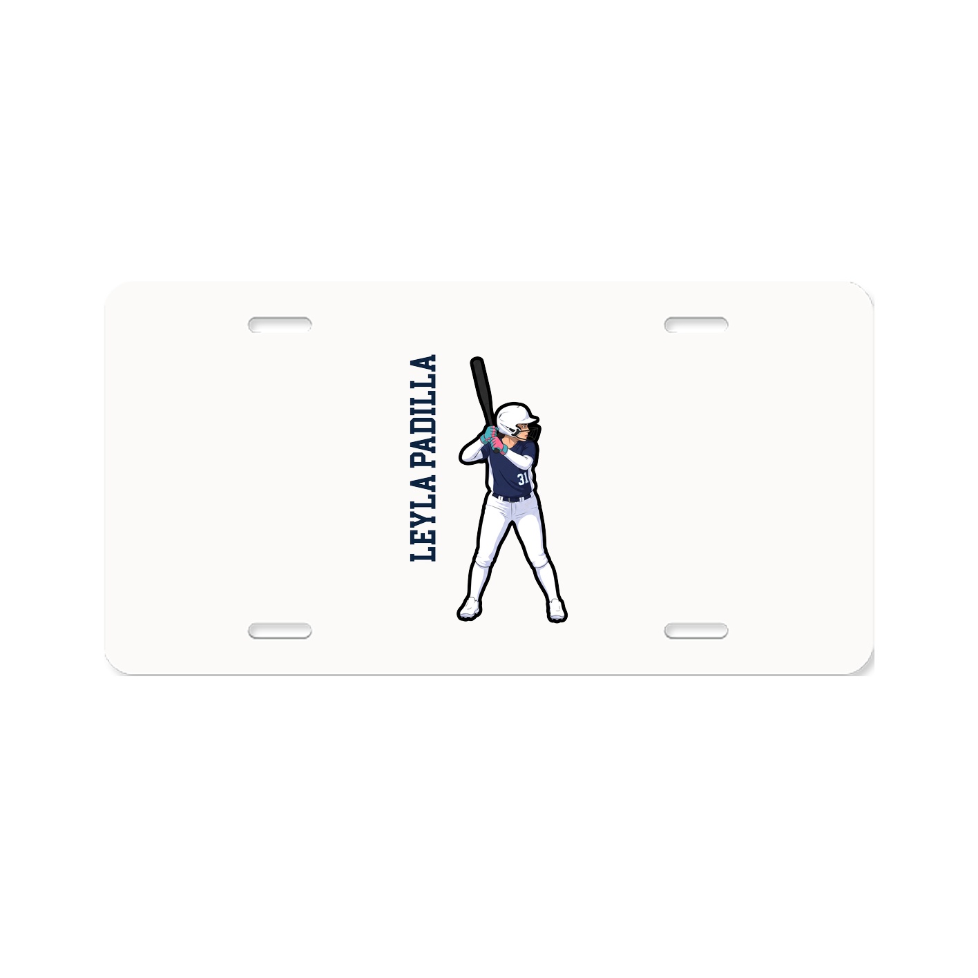 License Plate — Name Vertical in Classic
