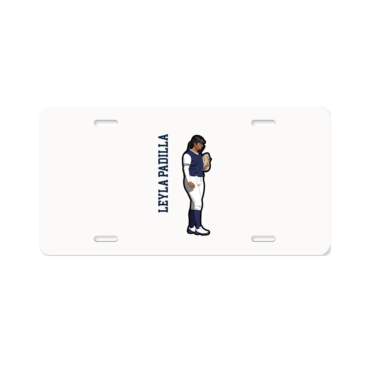 License Plate — Name Vertical in Classic