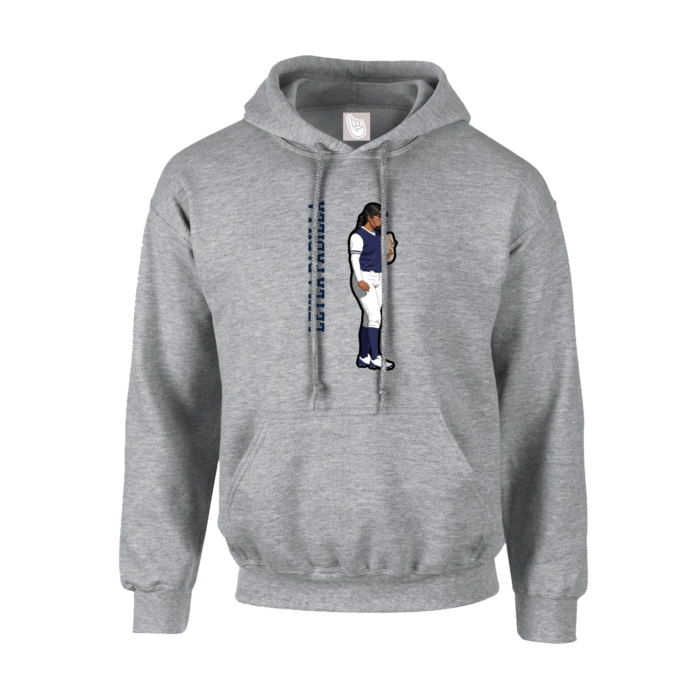 Youth Hoodie — Name Vertical in Grey