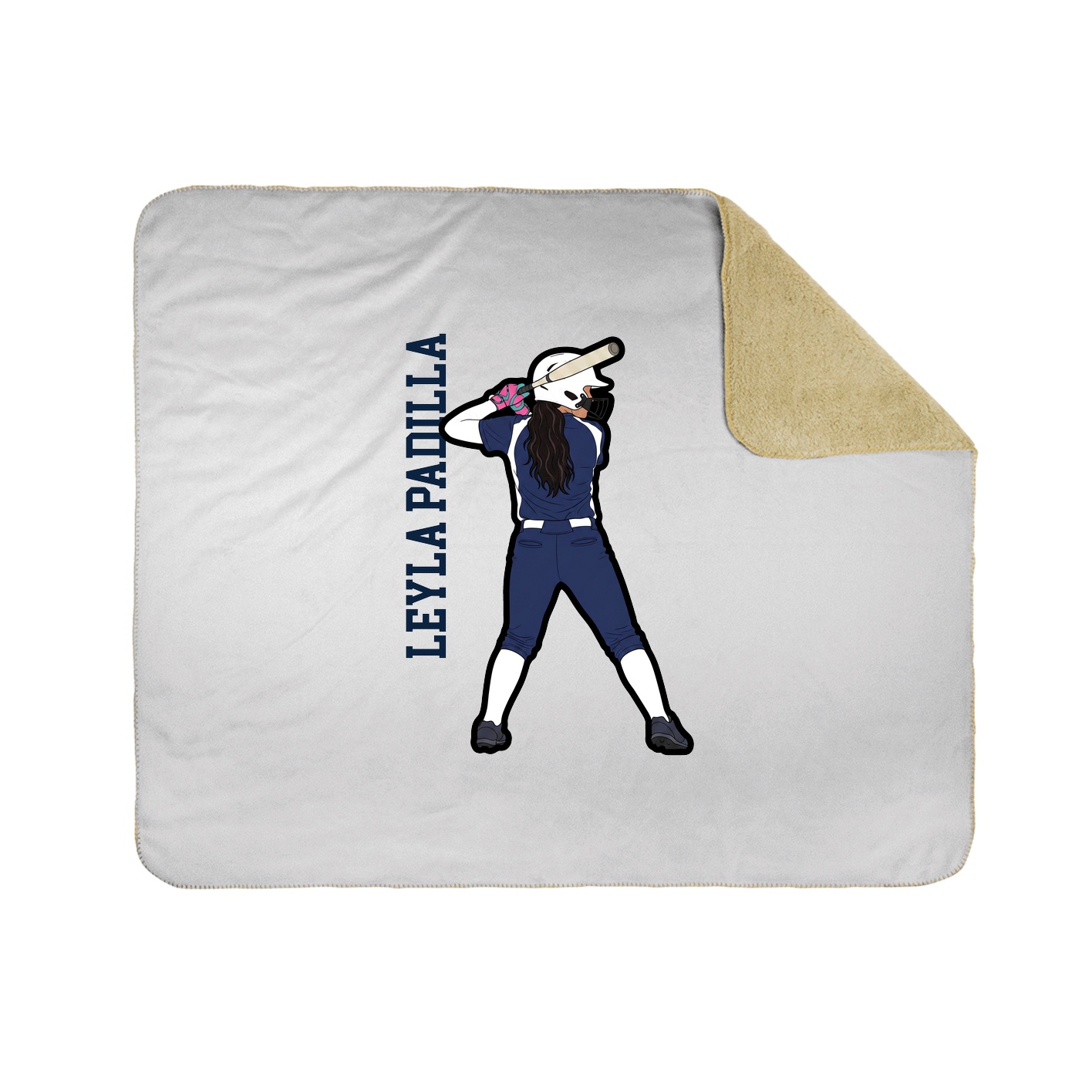 Throw Blanket — Name Vertical in White