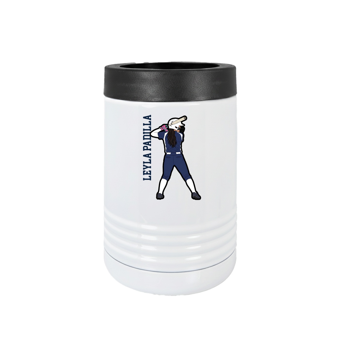 Beverage Holder — Name Vertical in White