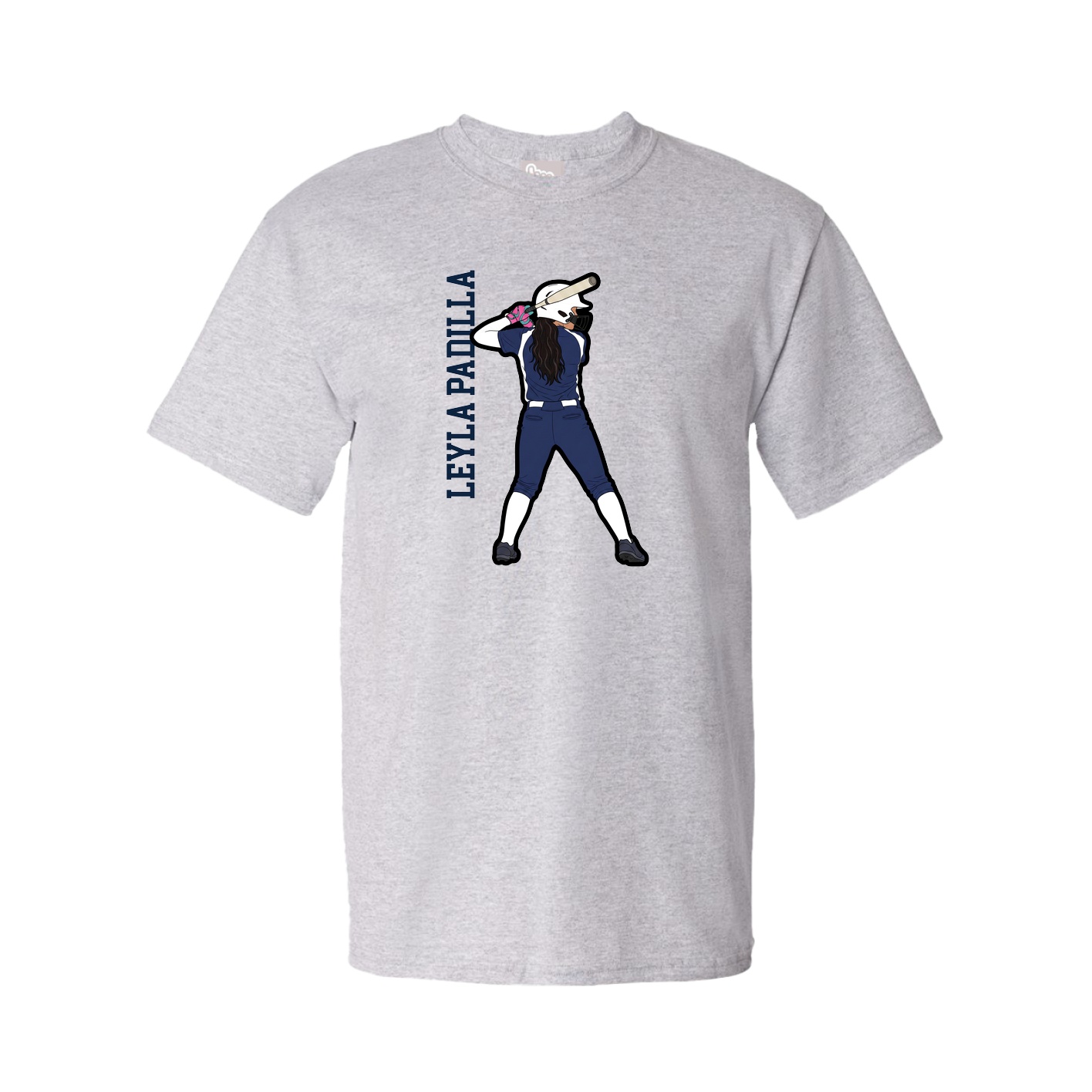 Tee — Name Vertical in Grey