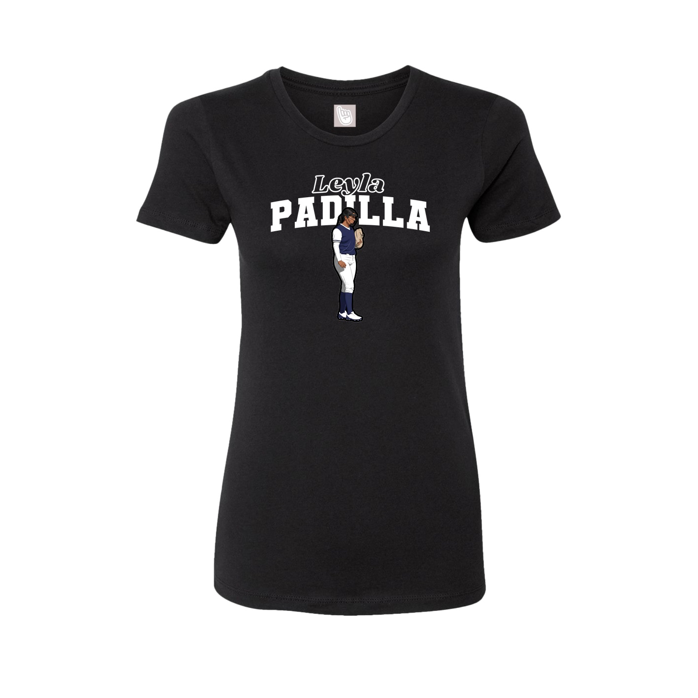 Fitted Women's Tee — Name Arch in Black
