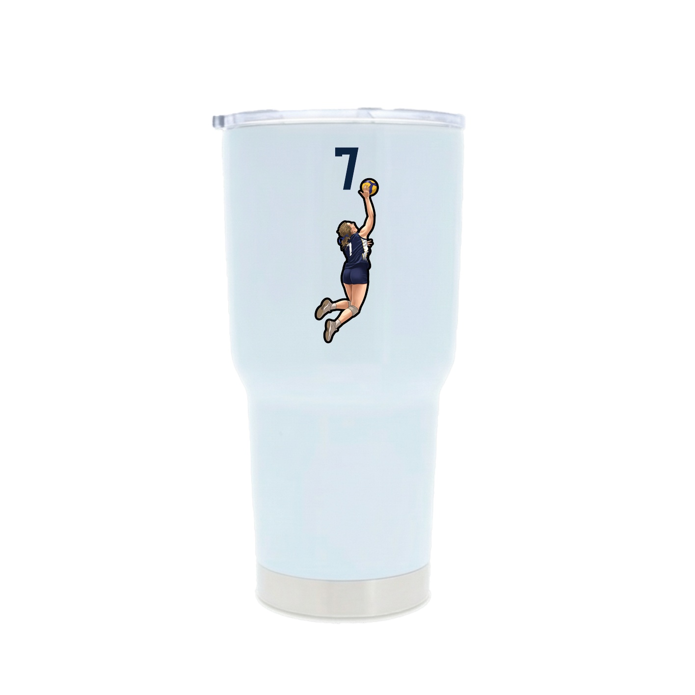 30oz Stainless Steel Tumbler — Number Top in White