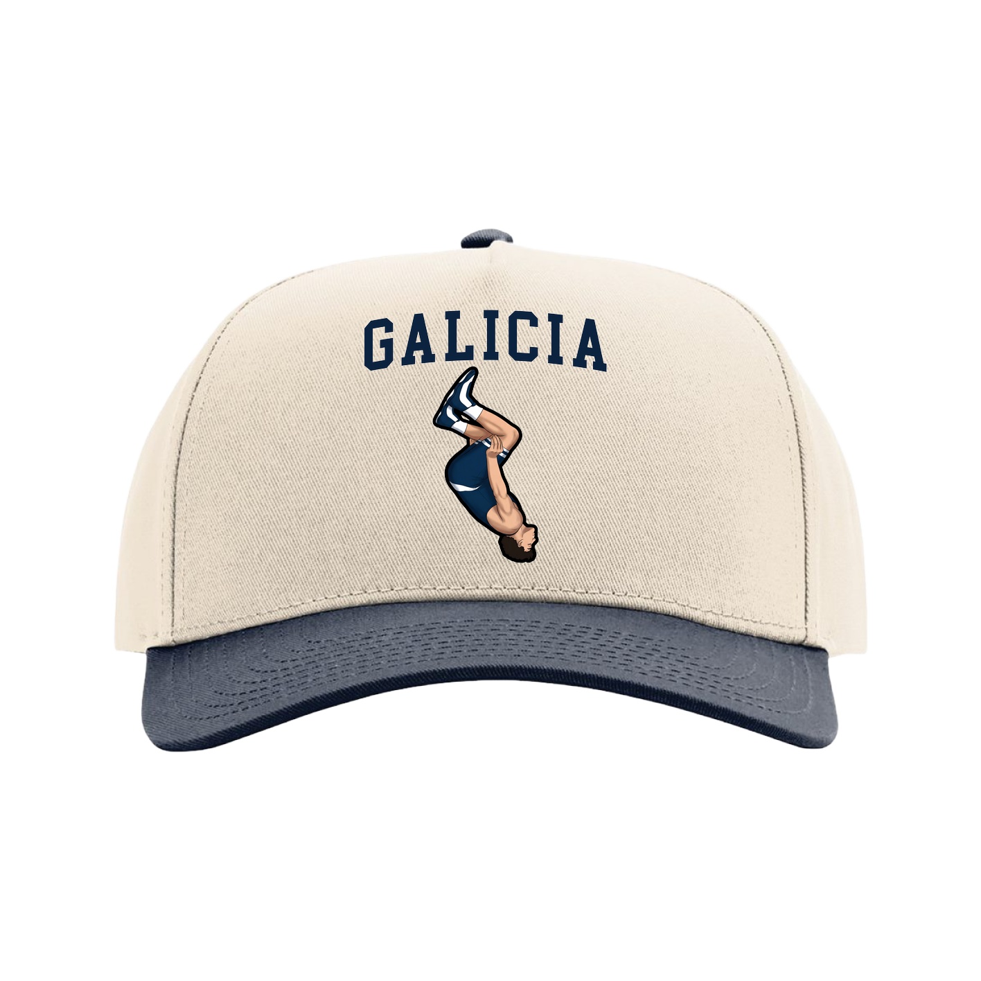 Full Fabric Five-Panel Champ Cap — Shirsey in Cream/Navy