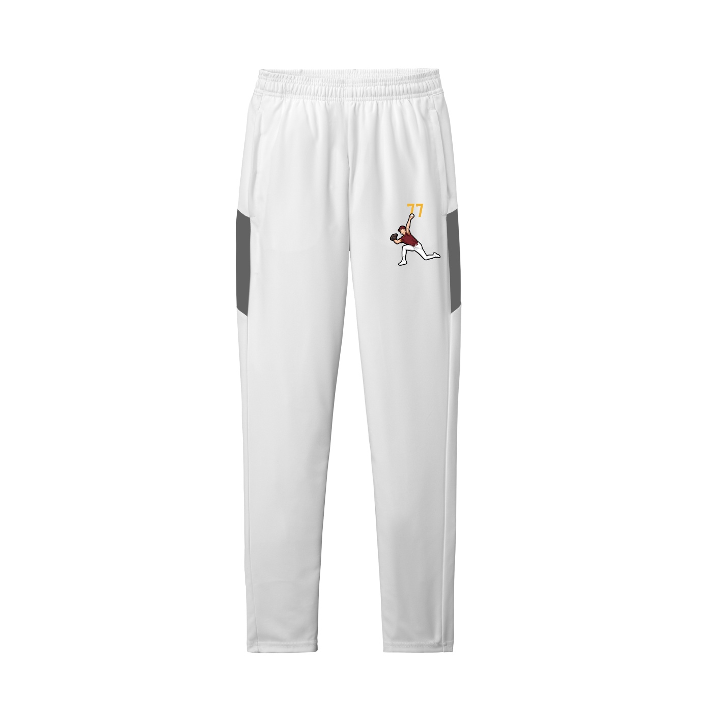 Team Travel Pant — Number Top in White/Grey