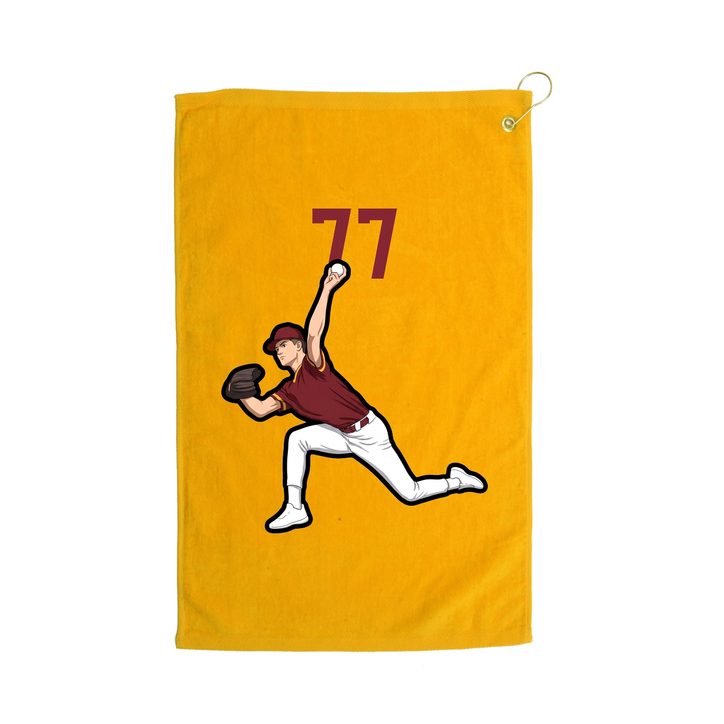 Golf Towel — Number Top in Gold