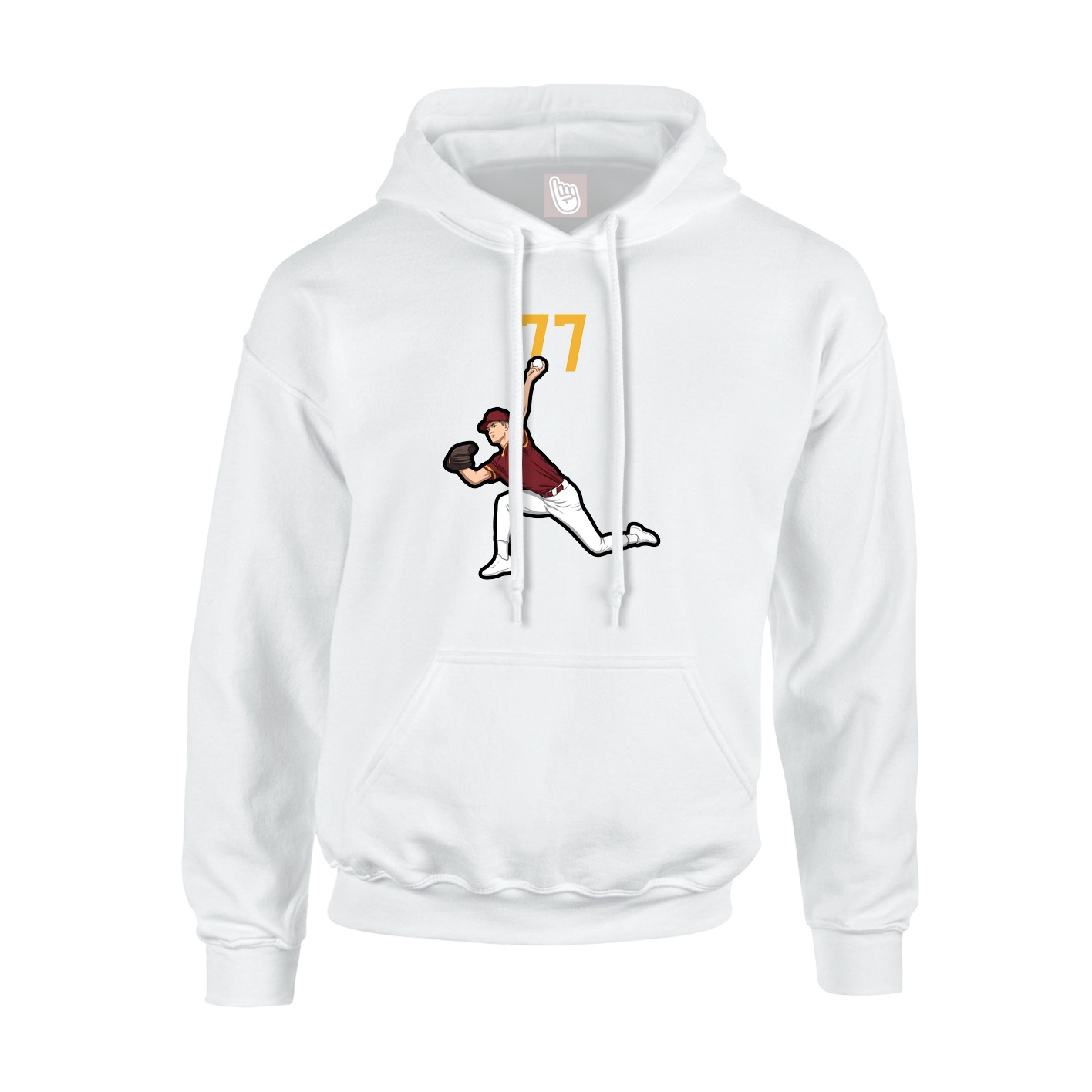 Youth Hoodie — Number Top in White