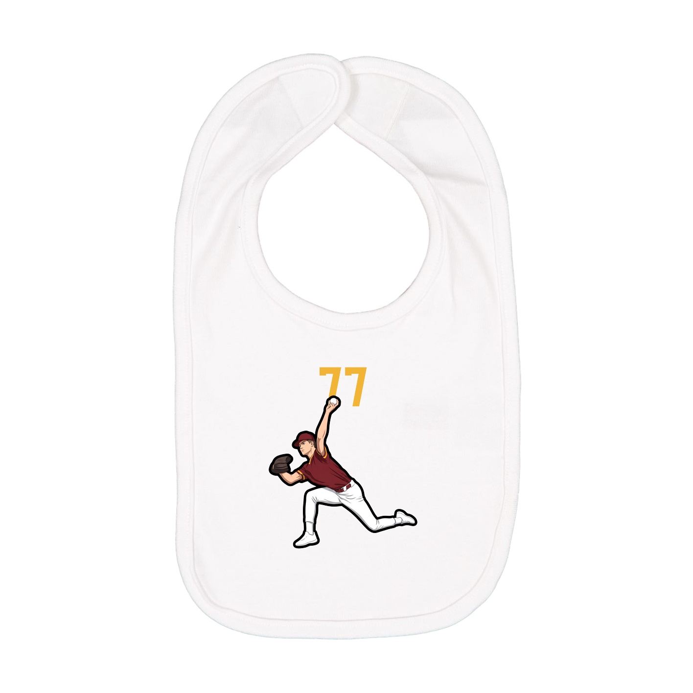 Infant Bib — Number Top in White
