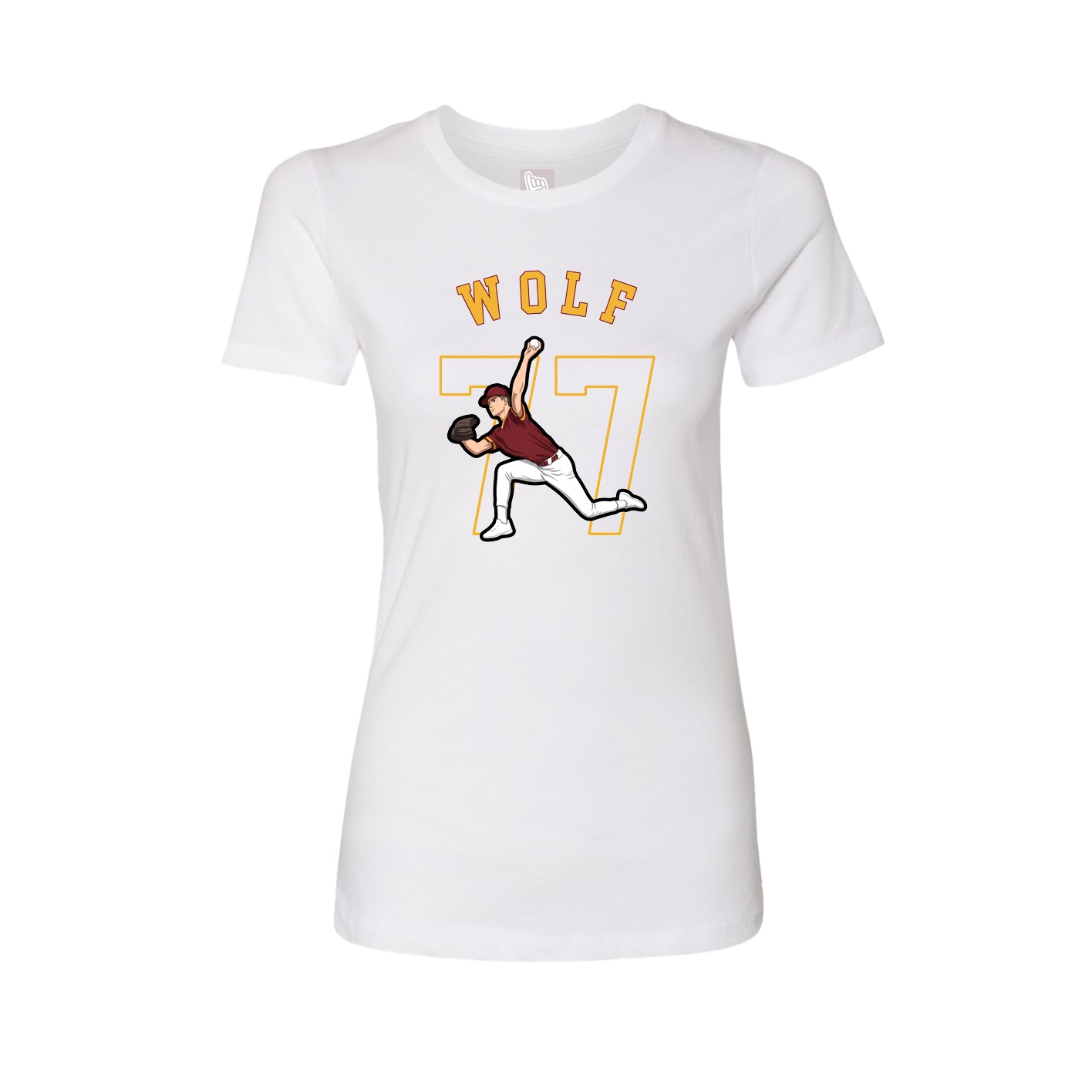 Fitted Women's Tee — Shirsey Arch in White