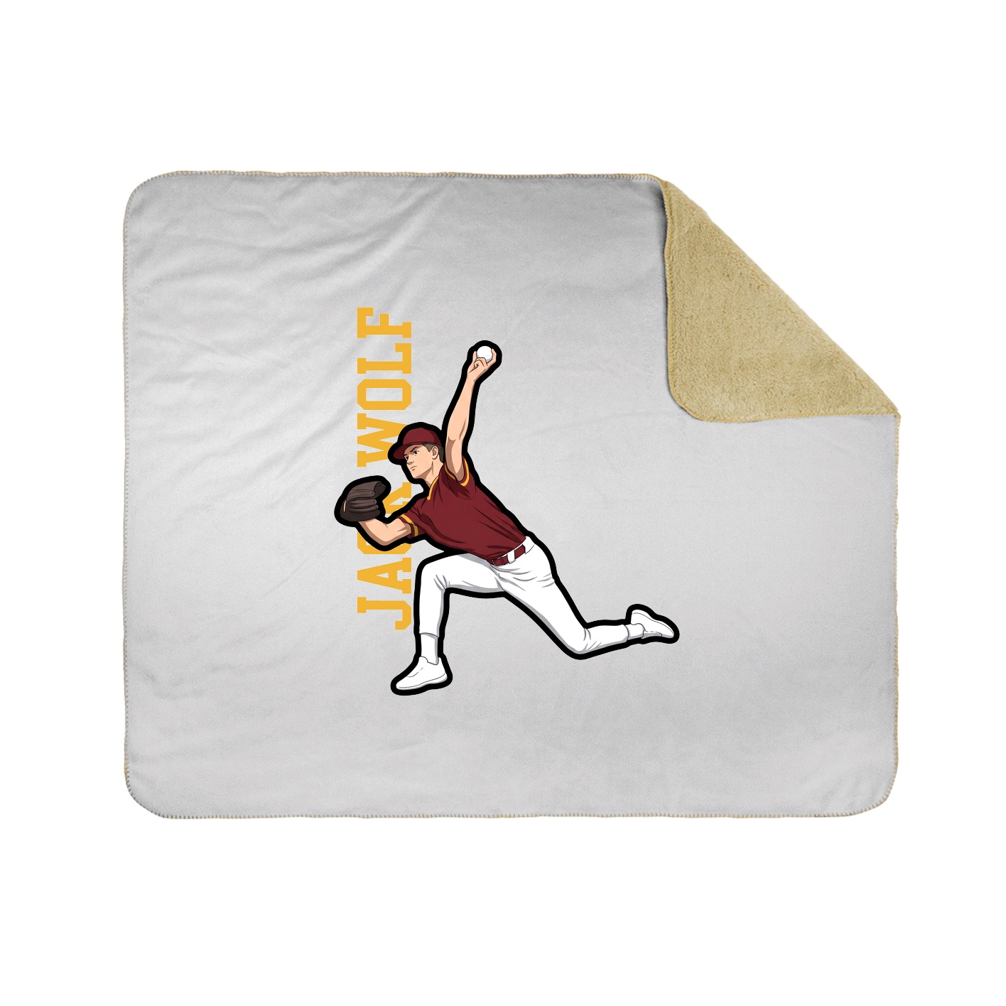 Throw Blanket — Name Vertical in White