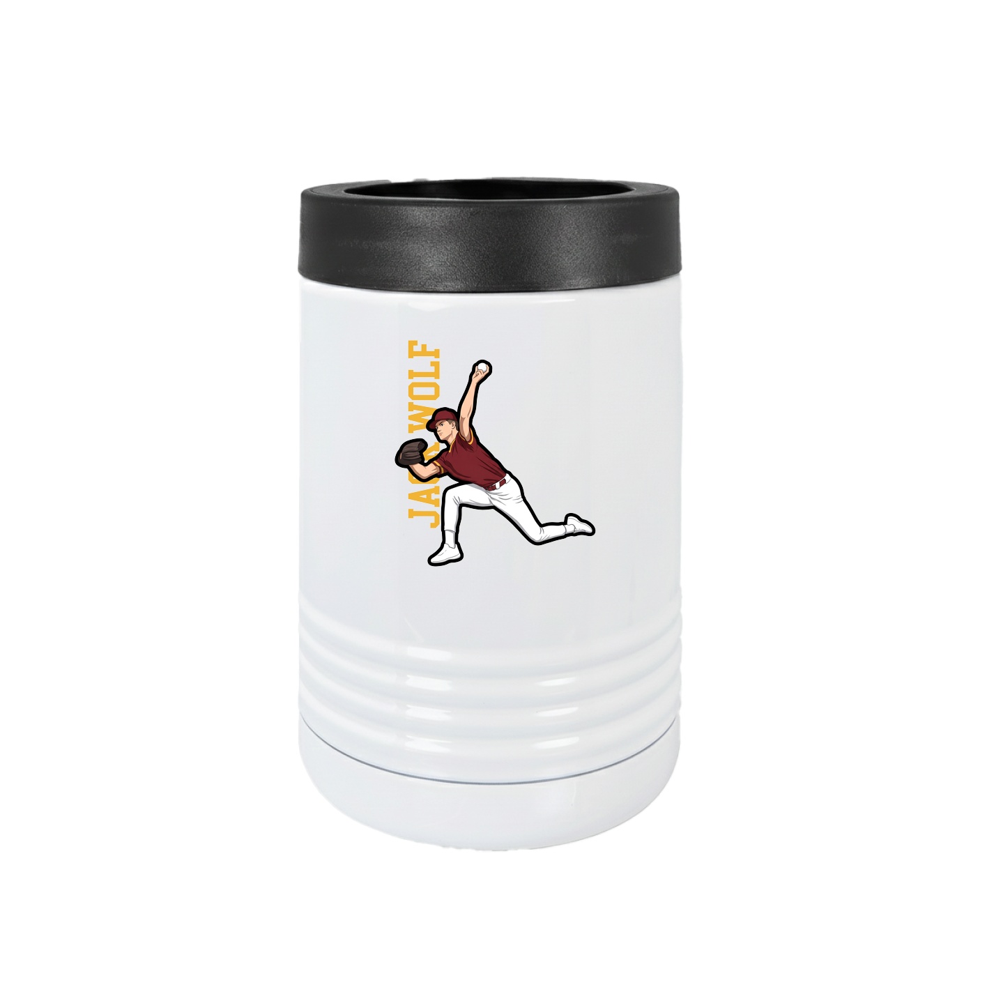 Beverage Holder — Name Vertical in White