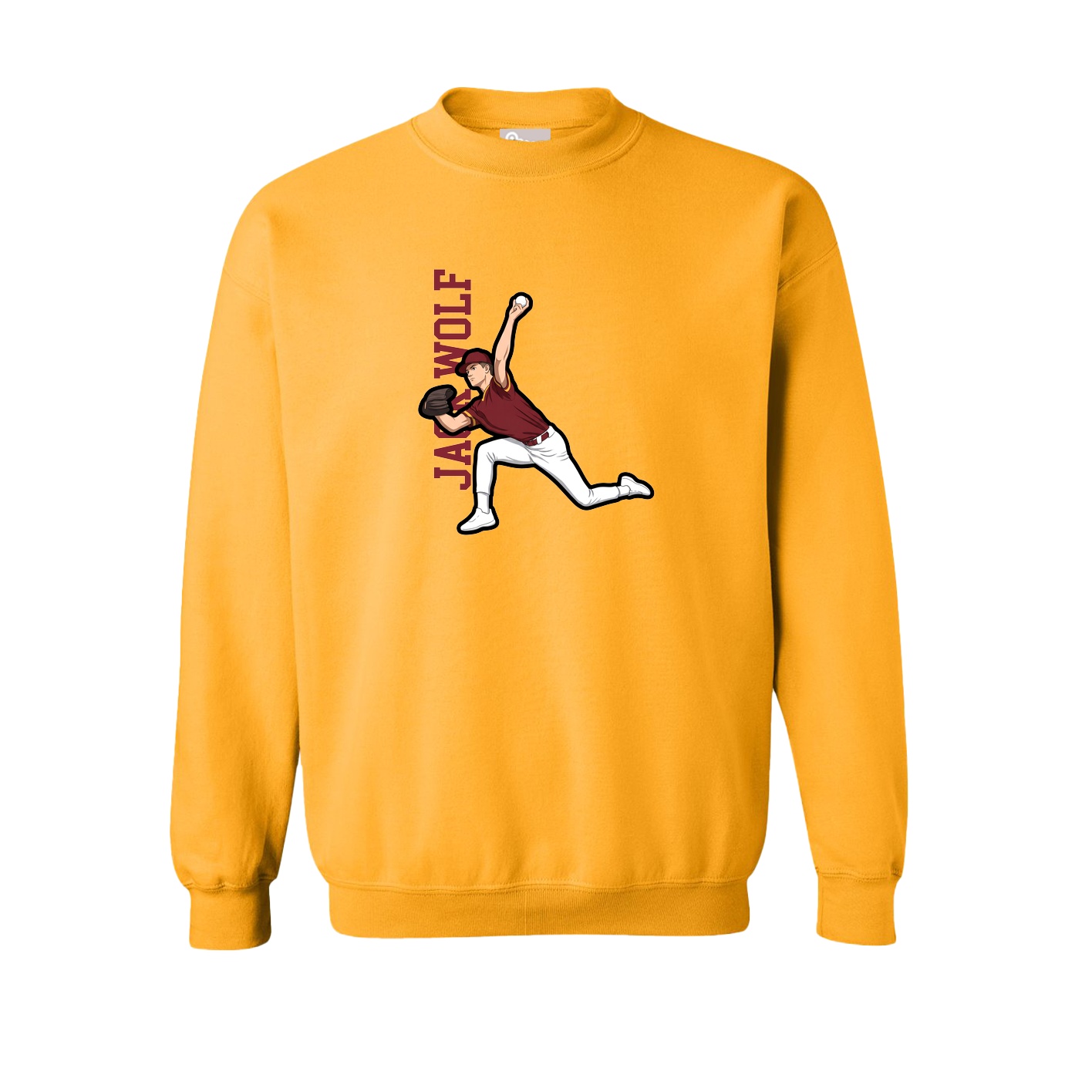 Fleece Crew — Name Vertical in Gold