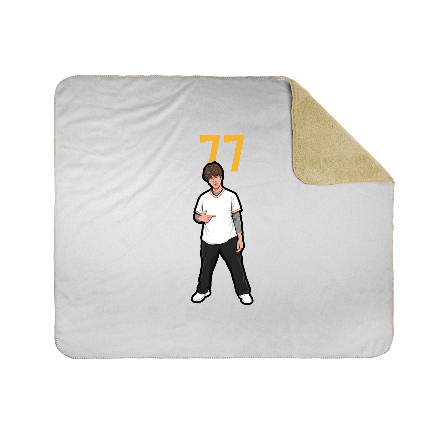 Throw Blanket — Number Top in White