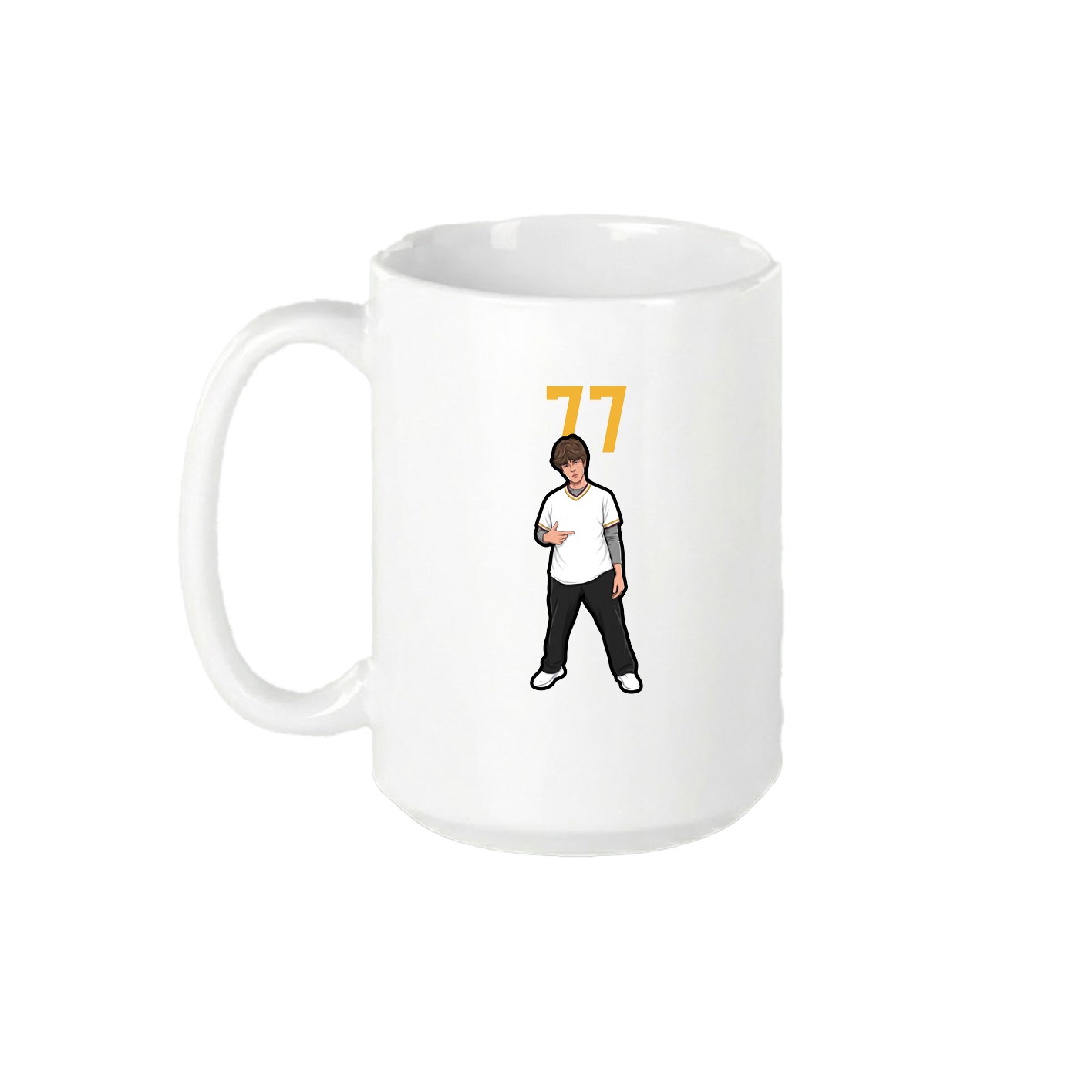 15oz Coffee Mug — Number Top in White