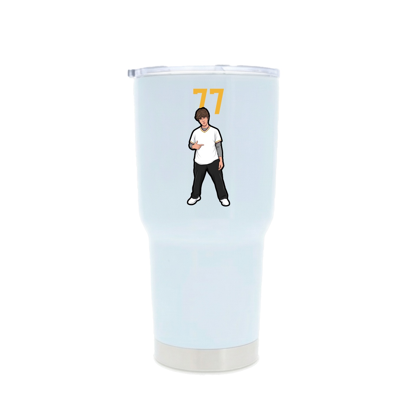 30oz Stainless Steel Tumbler — Number Top in White
