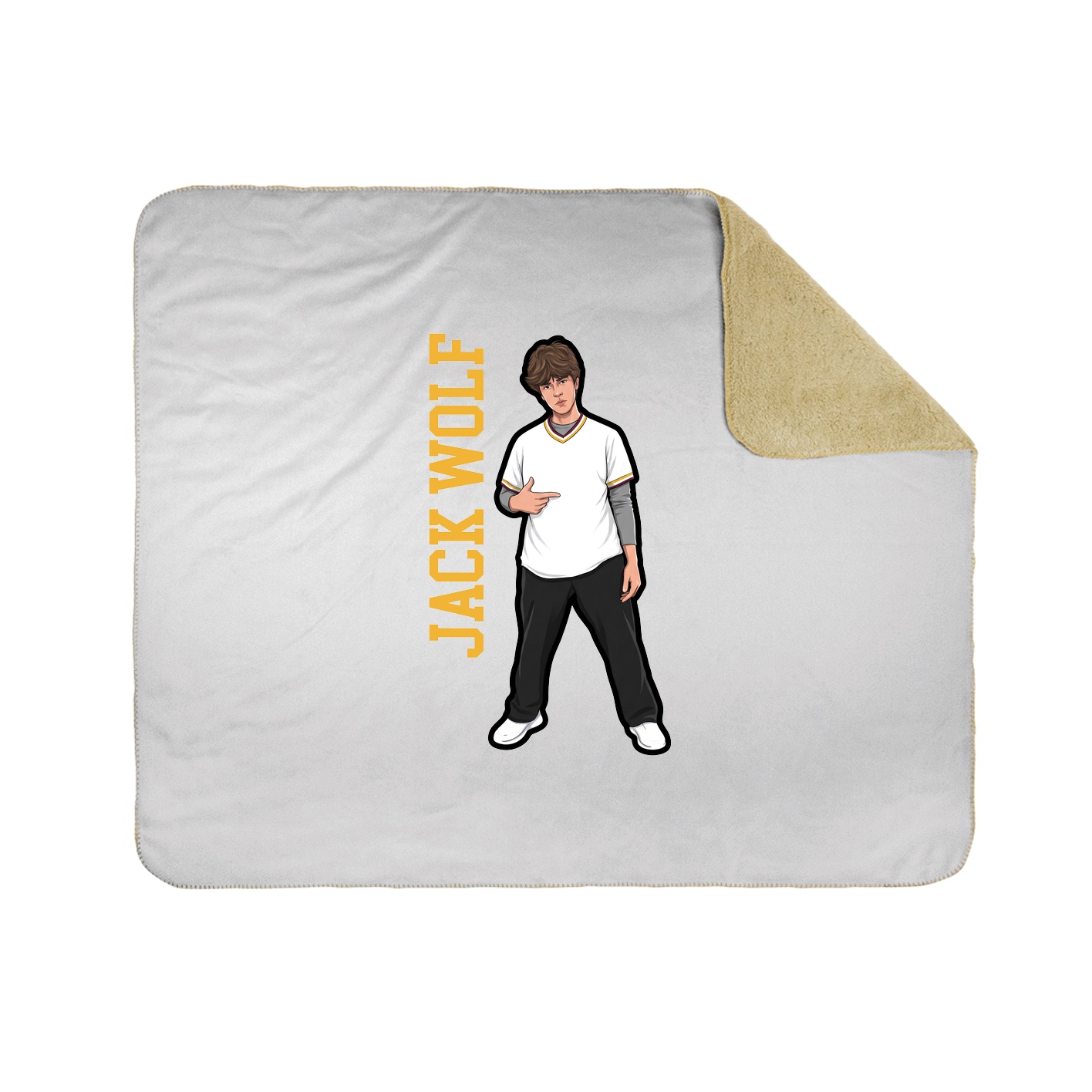 Throw Blanket — Name Vertical in White