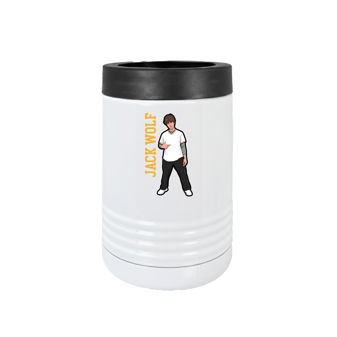 Beverage Holder — Name Vertical in White