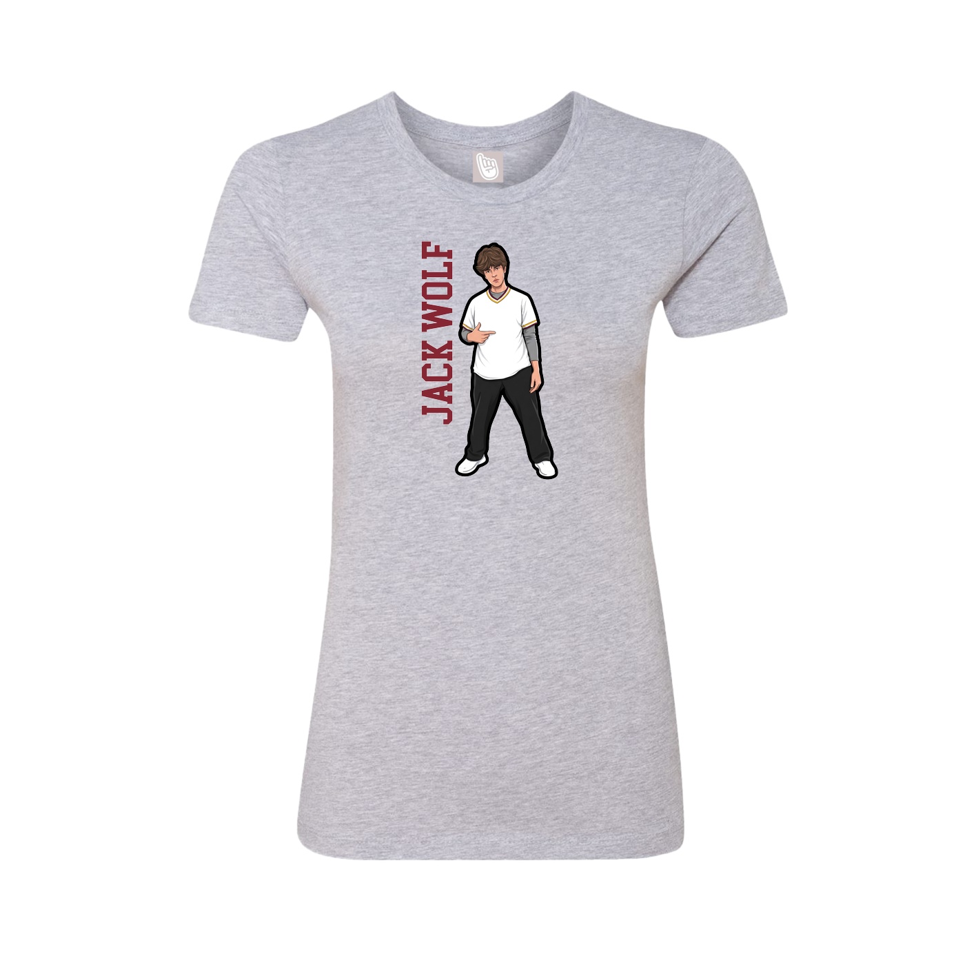 Fitted Women's Tee — Name Vertical in Grey