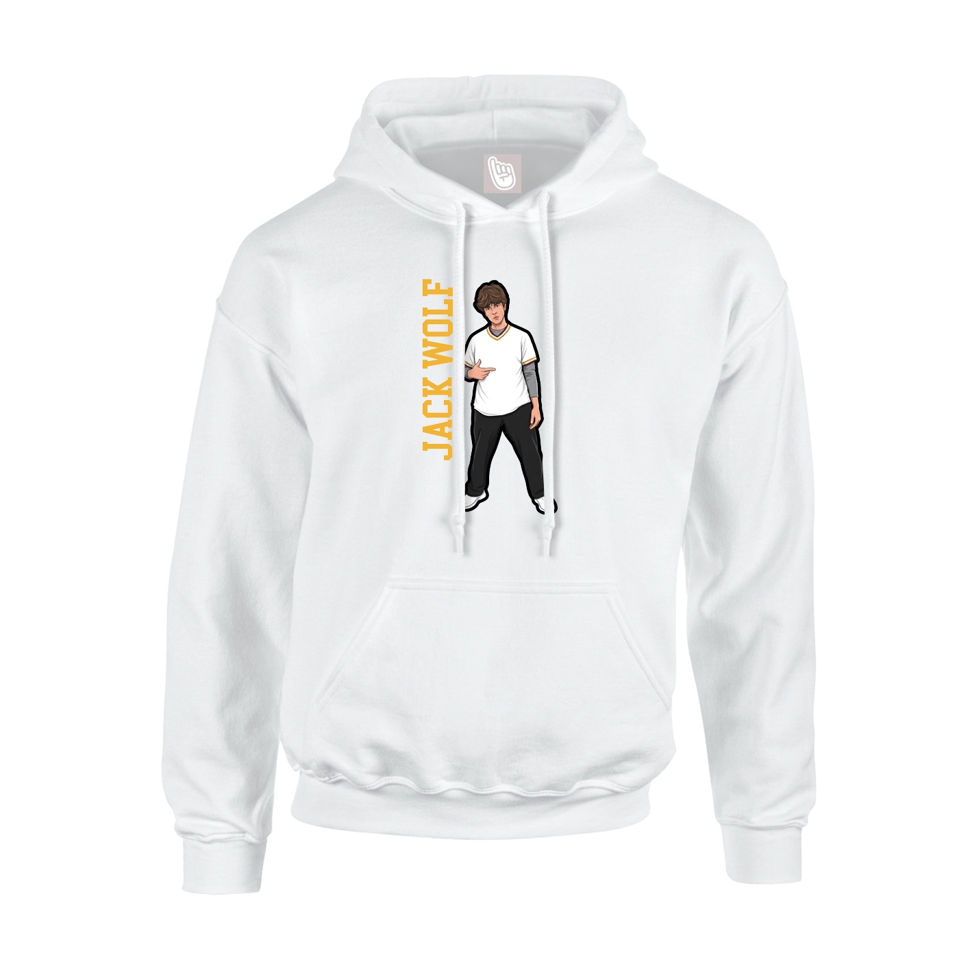 Hoodie — Name Vertical in White