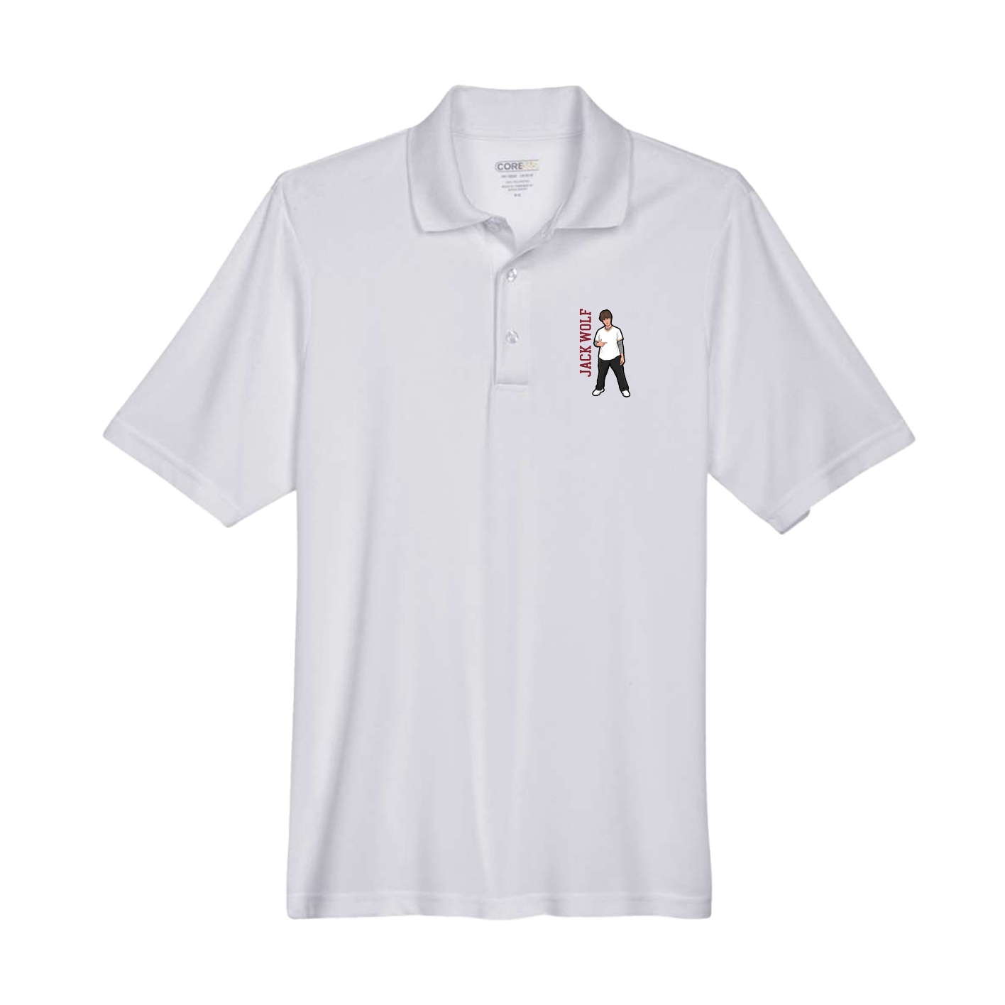 Performance Polo — Name Vertical in Grey