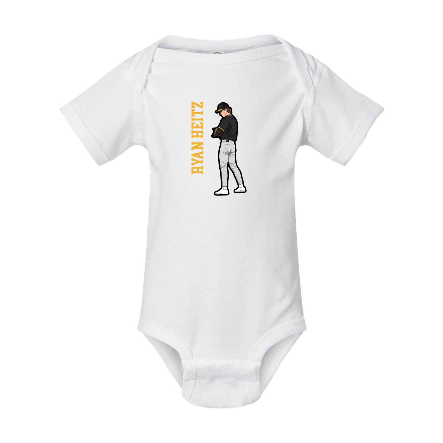 Baby Onesie — Name Vertical in White