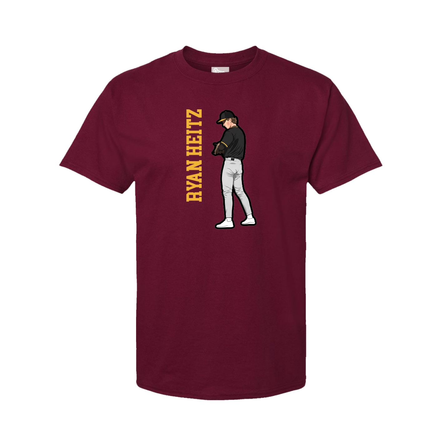 Youth Tee — Name Vertical in Cardinal