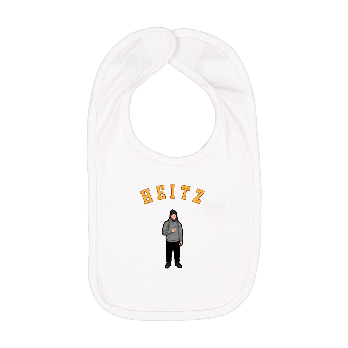 Infant Bib — Shirsey Arch in White