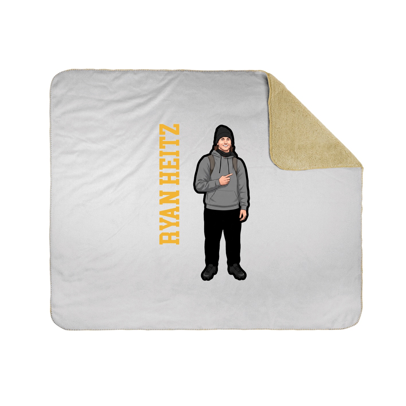 Throw Blanket — Name Vertical in White