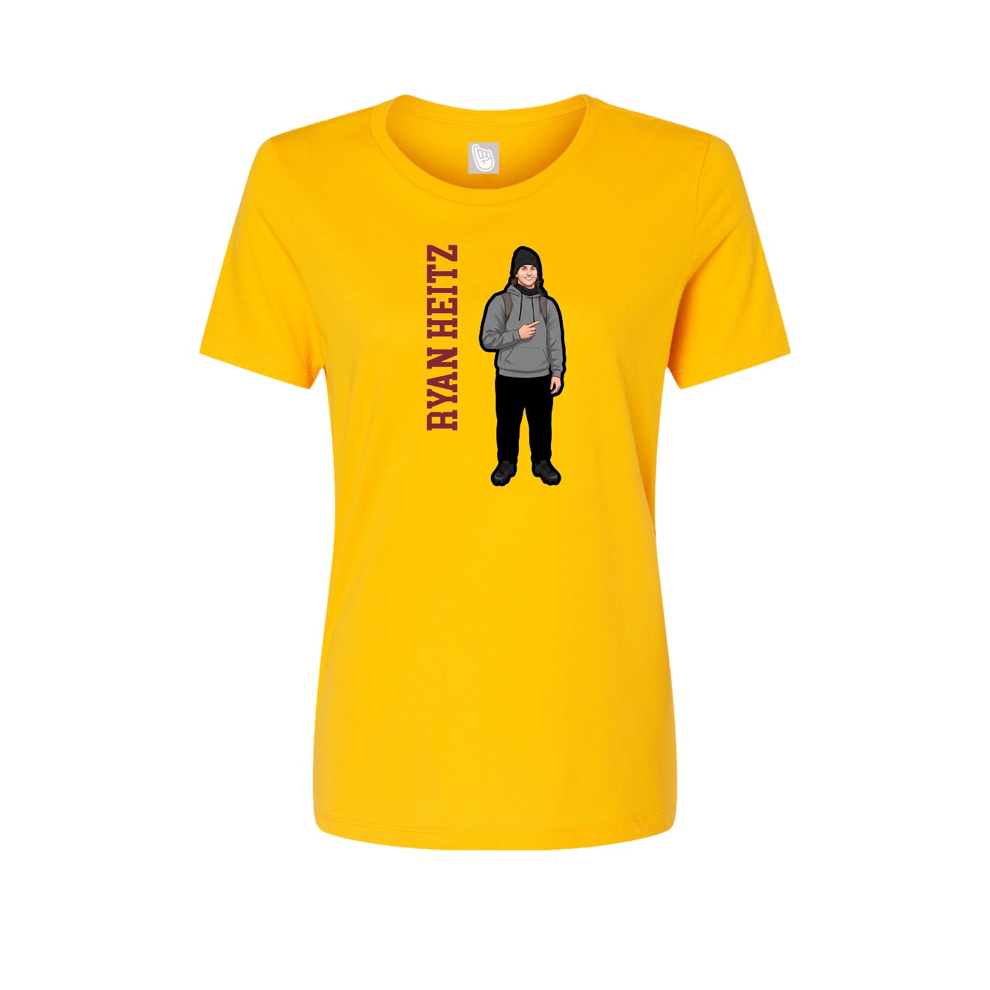 Womens Tee — Name Vertical in Gold