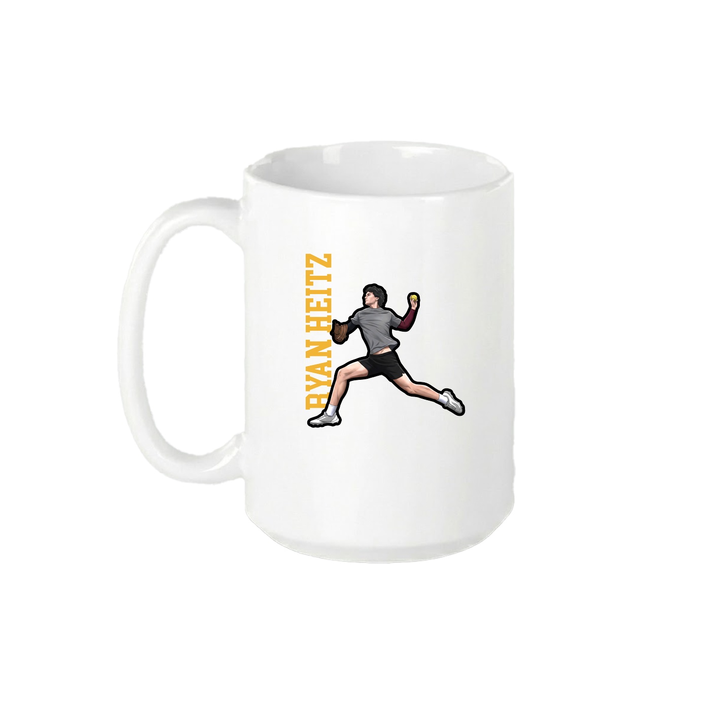 15oz Coffee Mug — Name Vertical in White