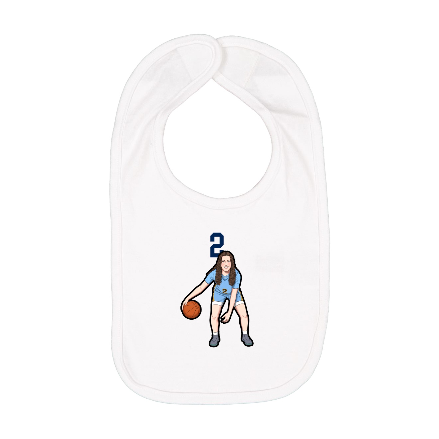 Infant Bib — Number Top in White