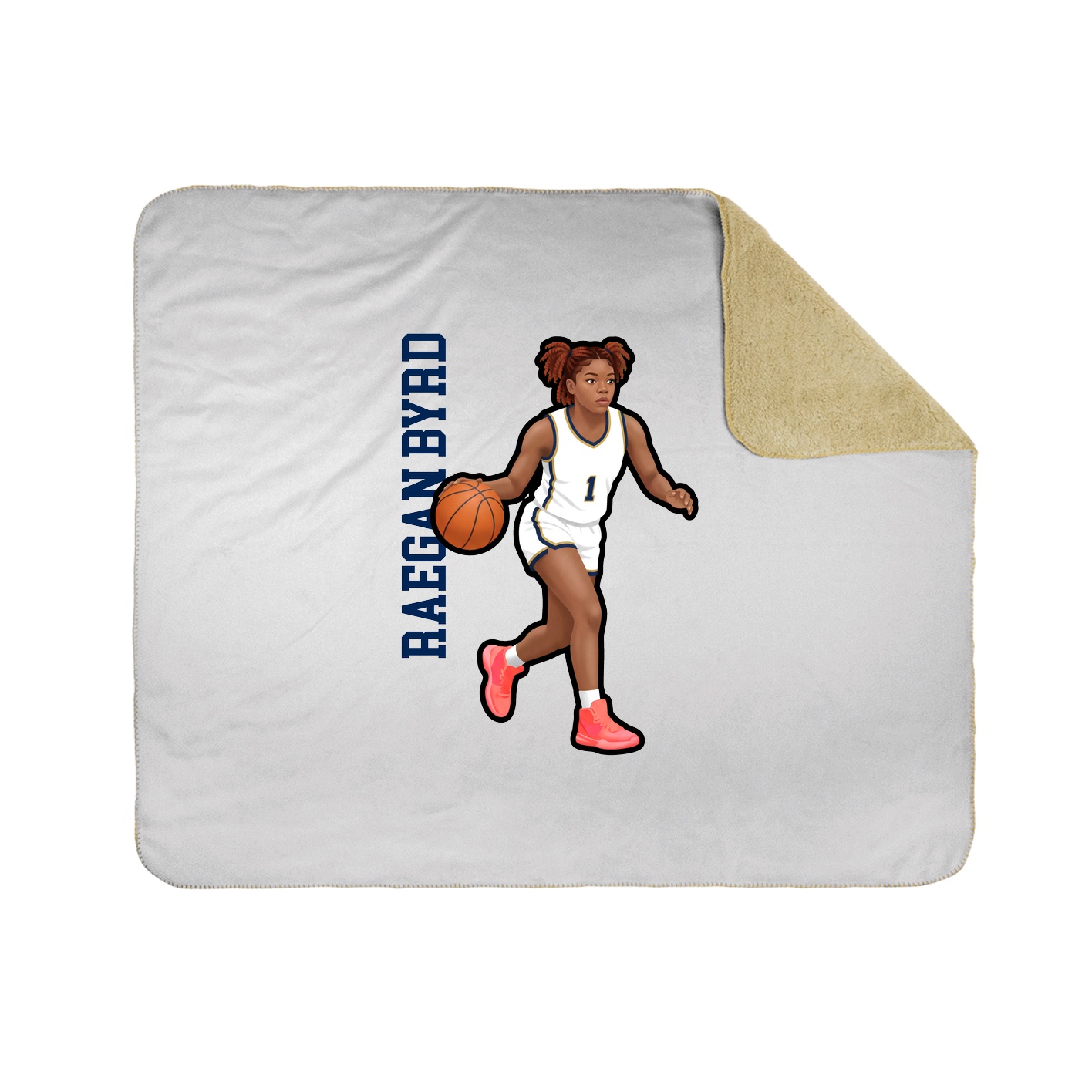 Throw Blanket — Name Vertical in White