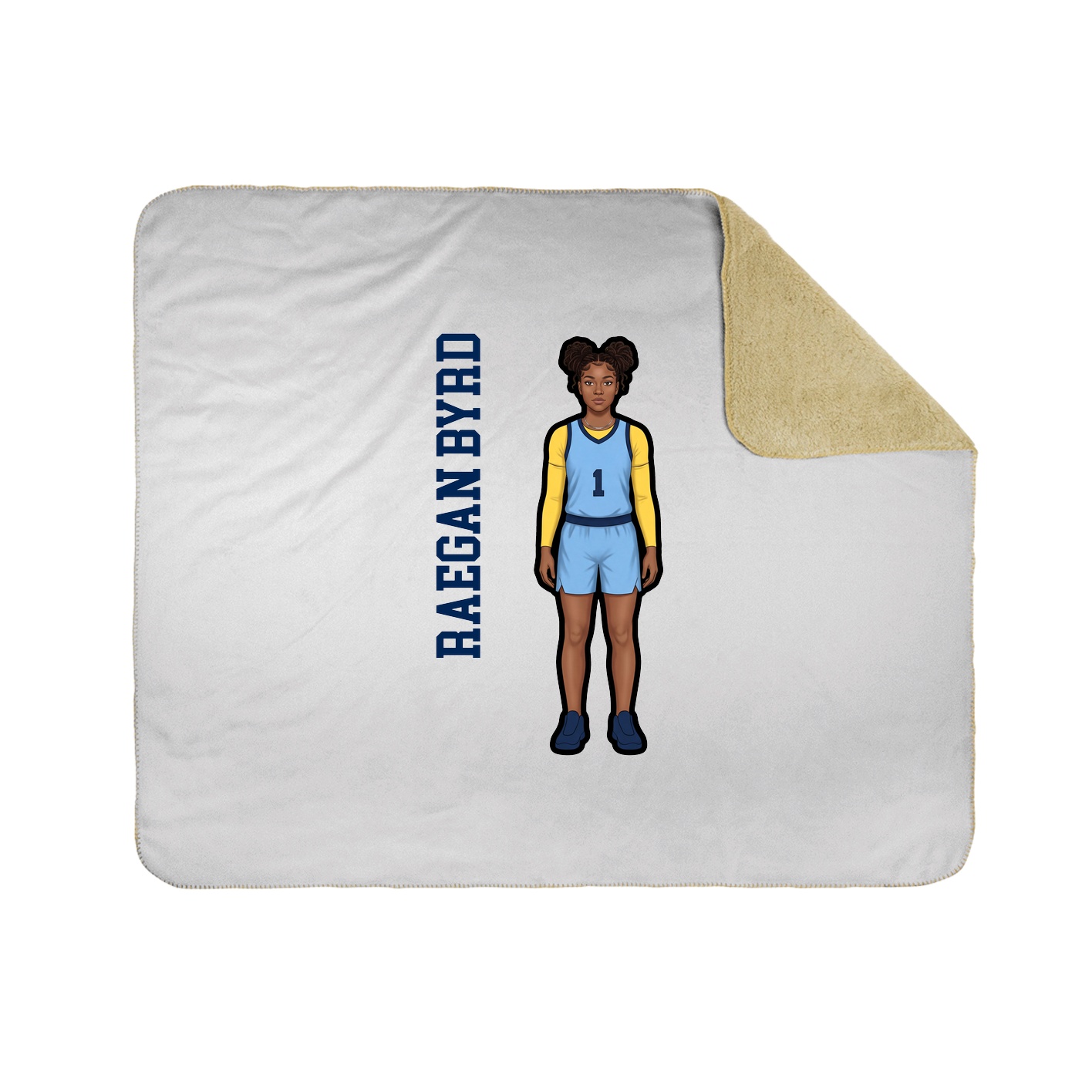 Throw Blanket — Name Vertical in White