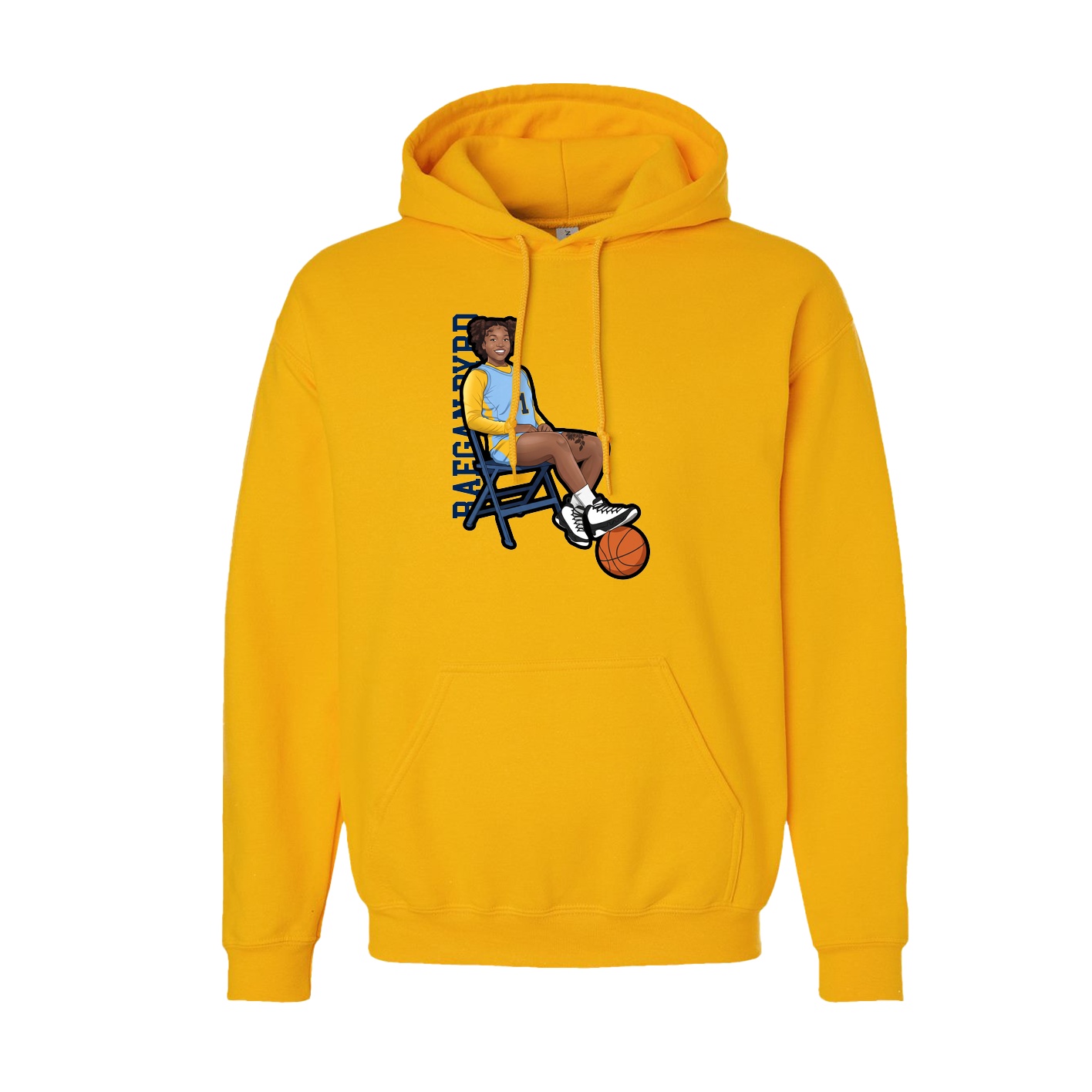 Youth Hoodie — Name Vertical in Gold