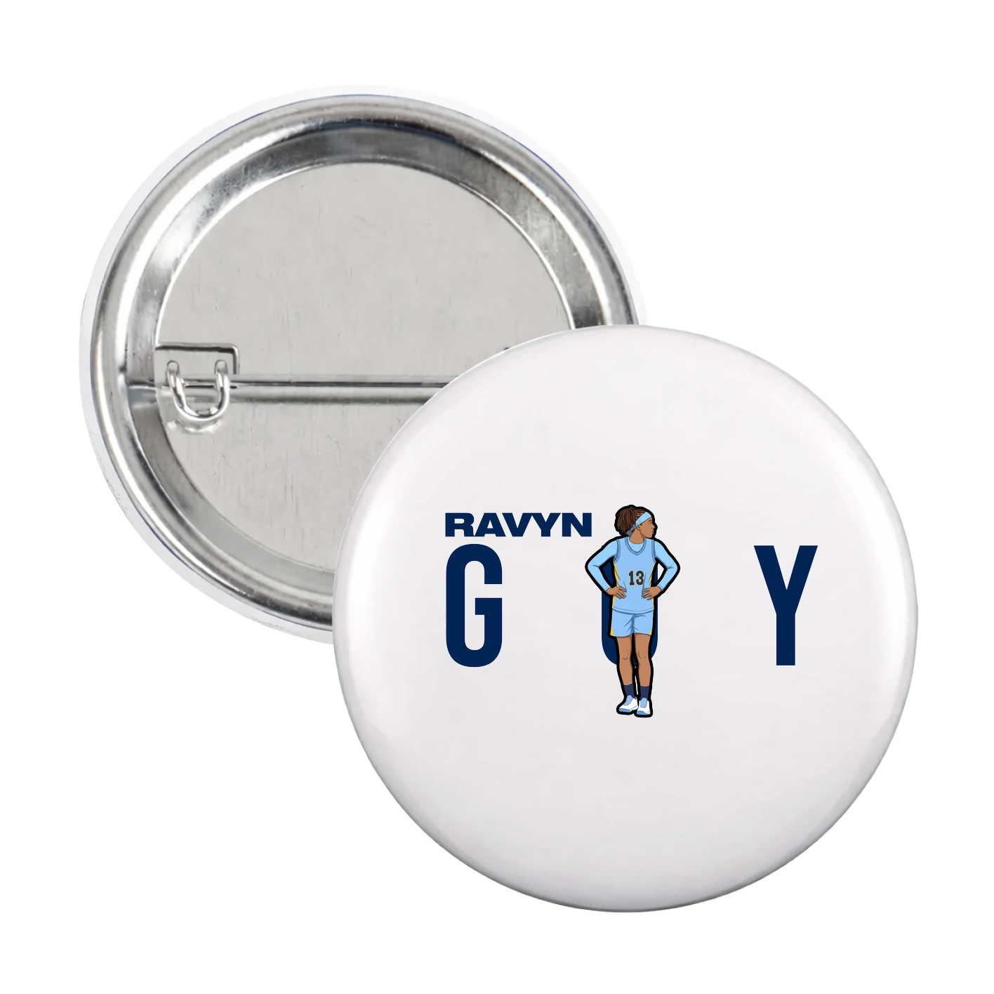 Game Day Button — Player Name in White