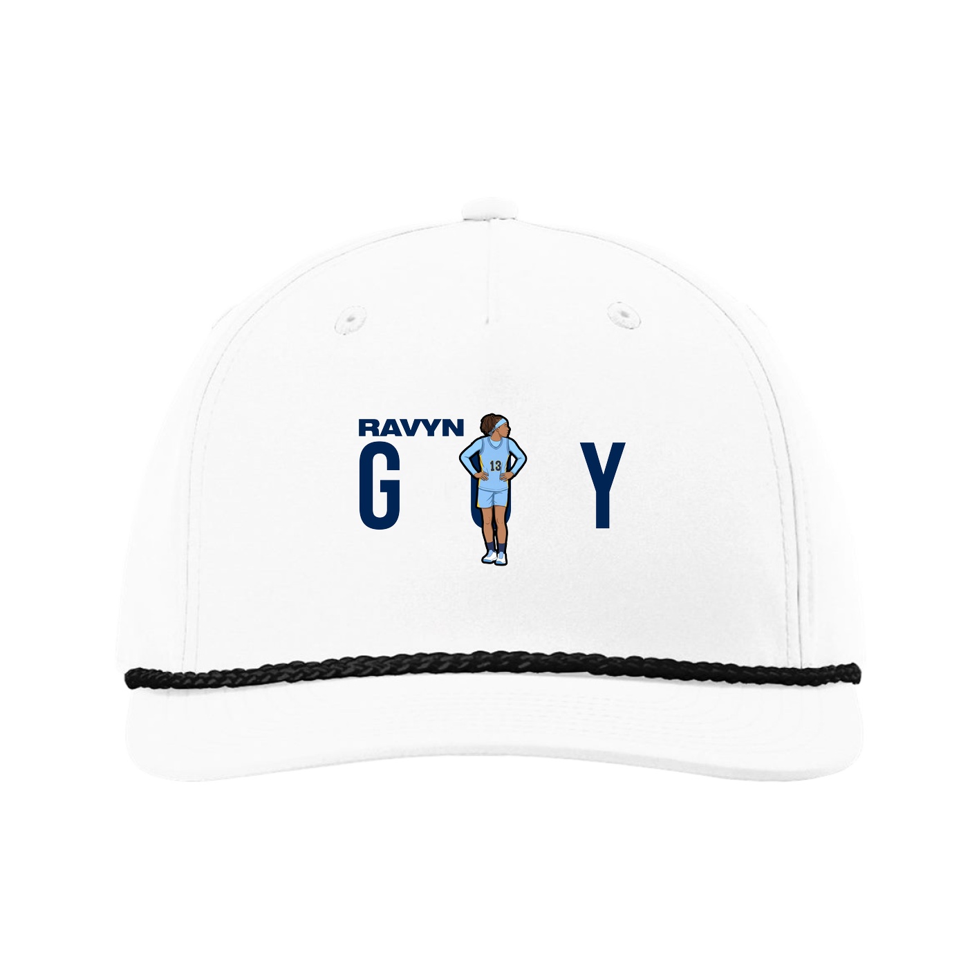 Five-Panel Classic Rope Cap — Player Name in White