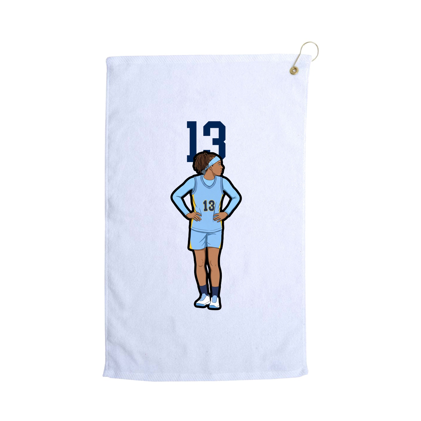 Golf Towel — Number Top in White