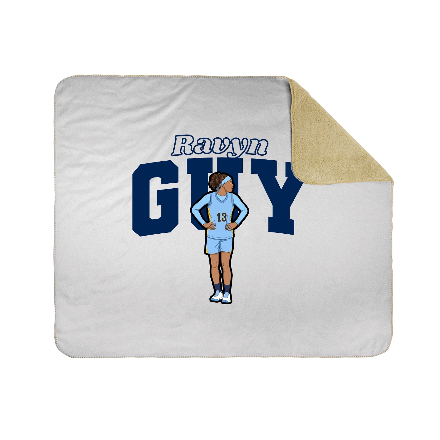 Throw Blanket — Name Arch in White