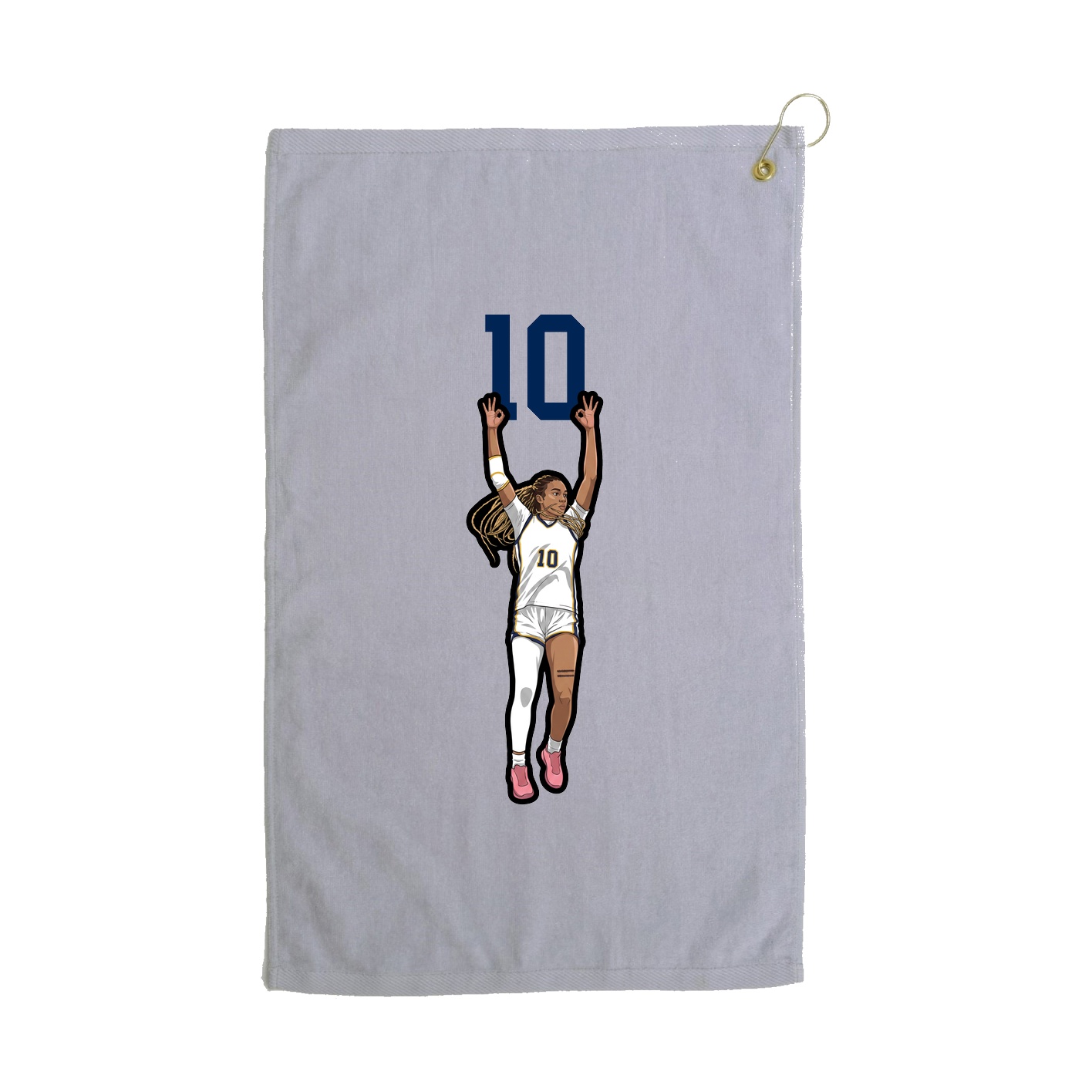 Golf Towel — Number Top in Grey