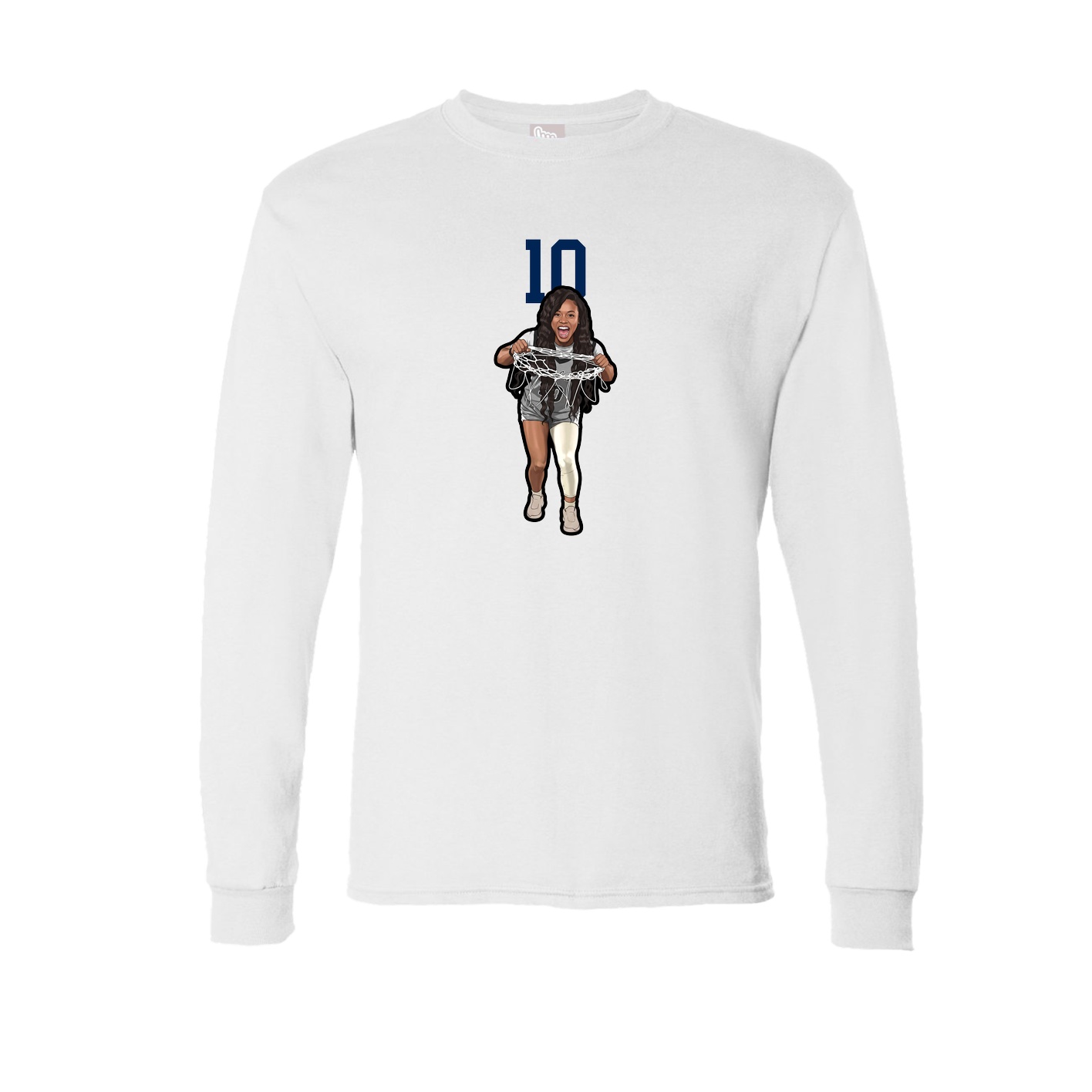 Long Sleeve Tee — Number Top in White