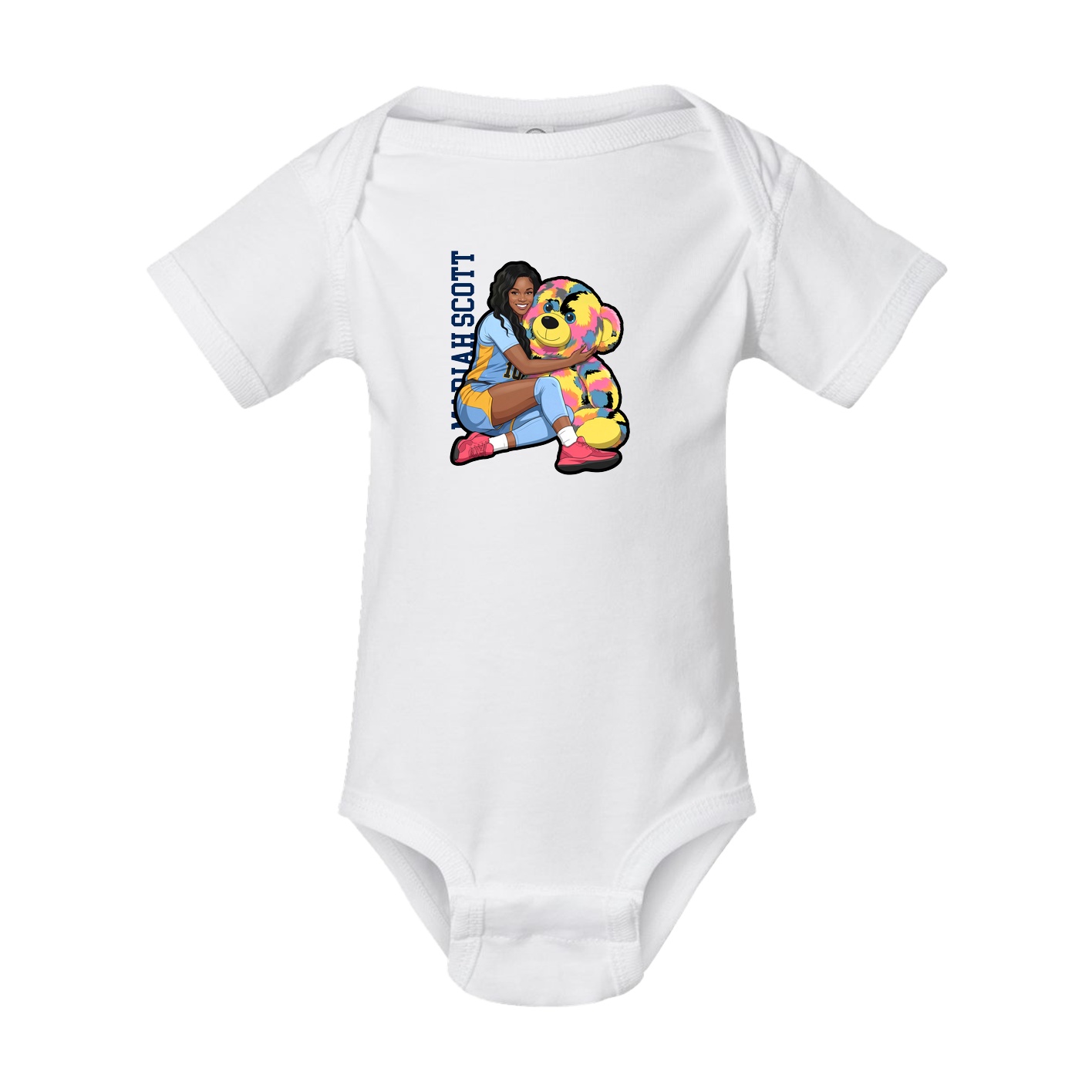 Baby Onesie — Name Vertical in White