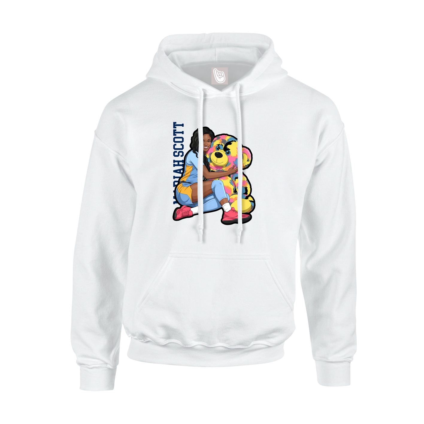 Hoodie — Name Vertical in White