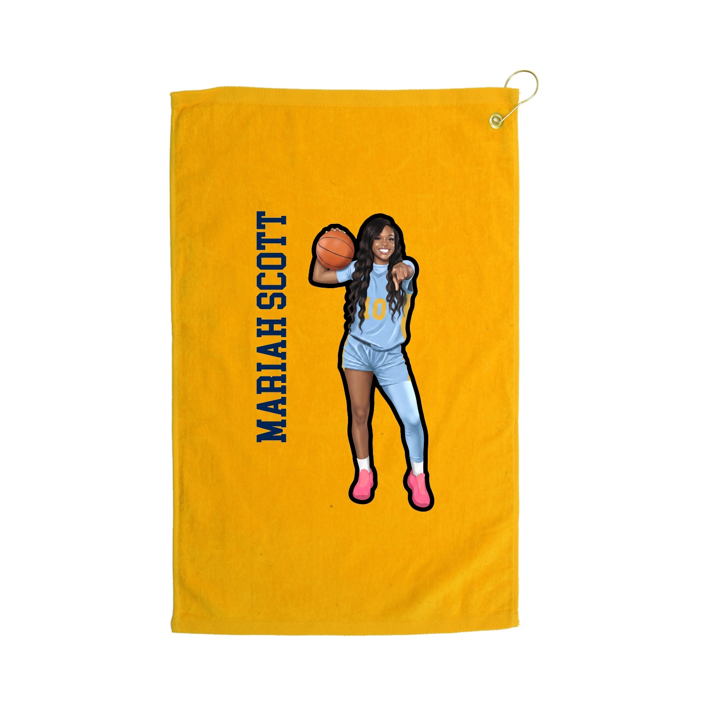 Golf Towel — Name Vertical in Gold
