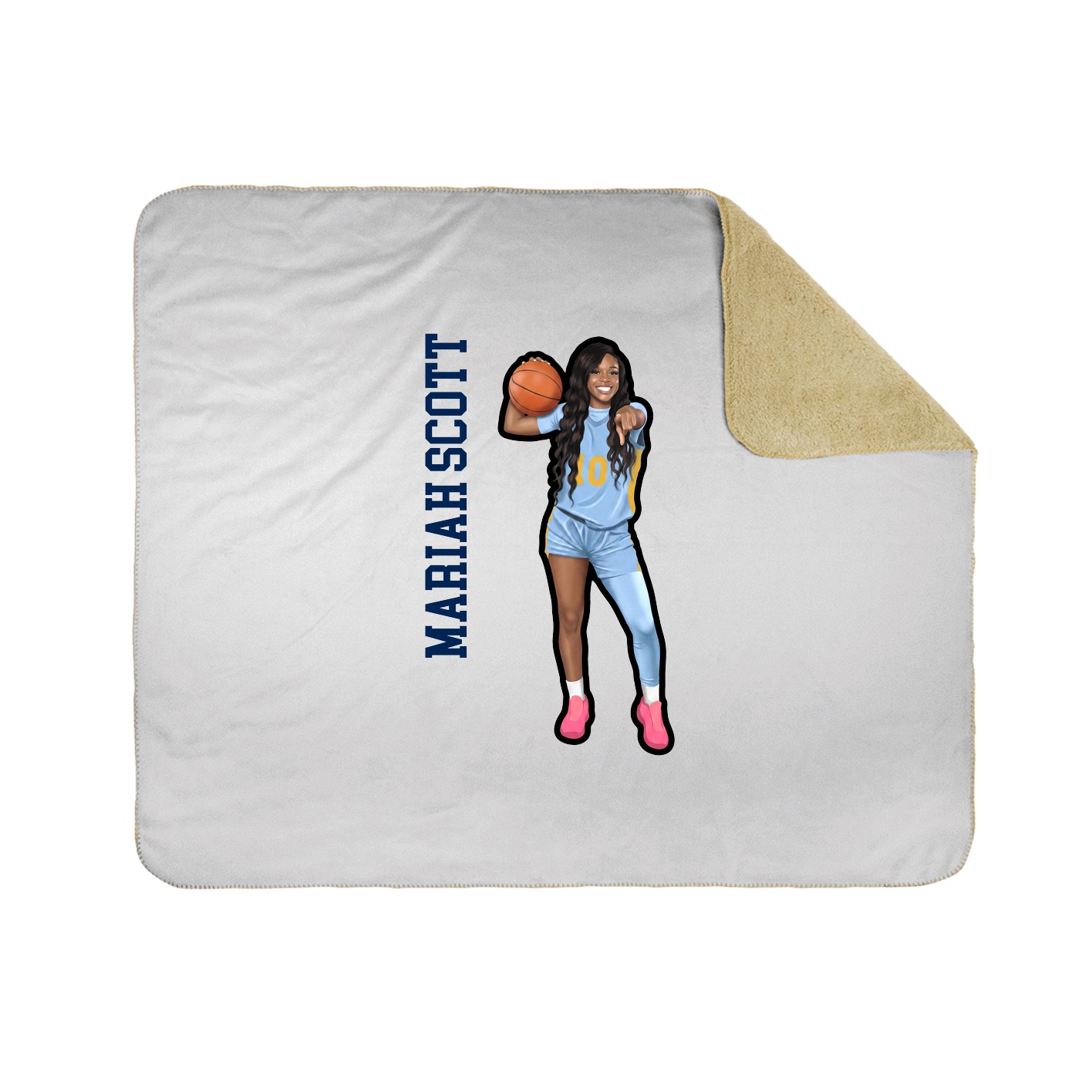 Throw Blanket — Name Vertical in White