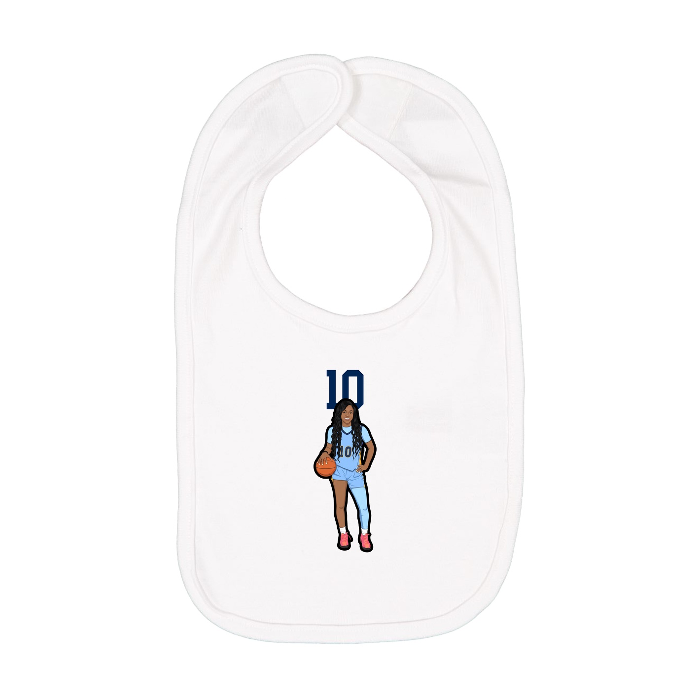 Infant Bib — Number Top in White