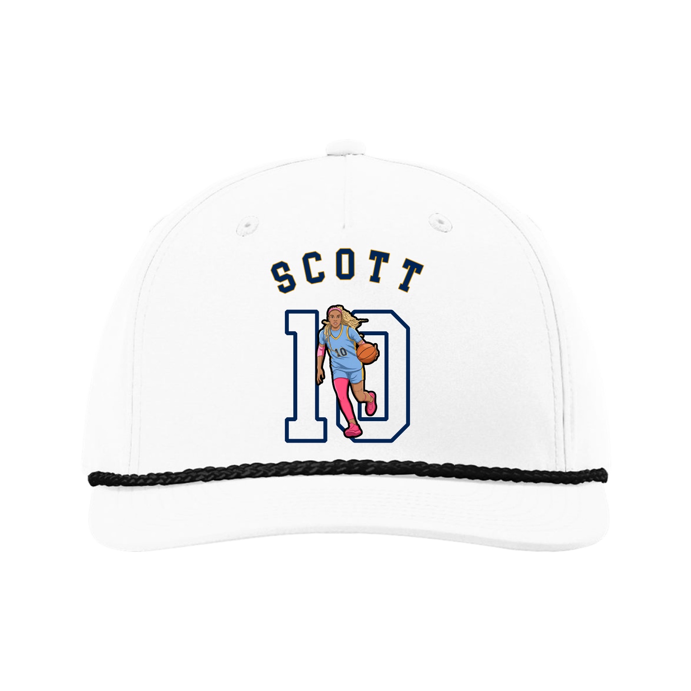 Five-Panel Classic Rope Cap — Shirsey Arch in White