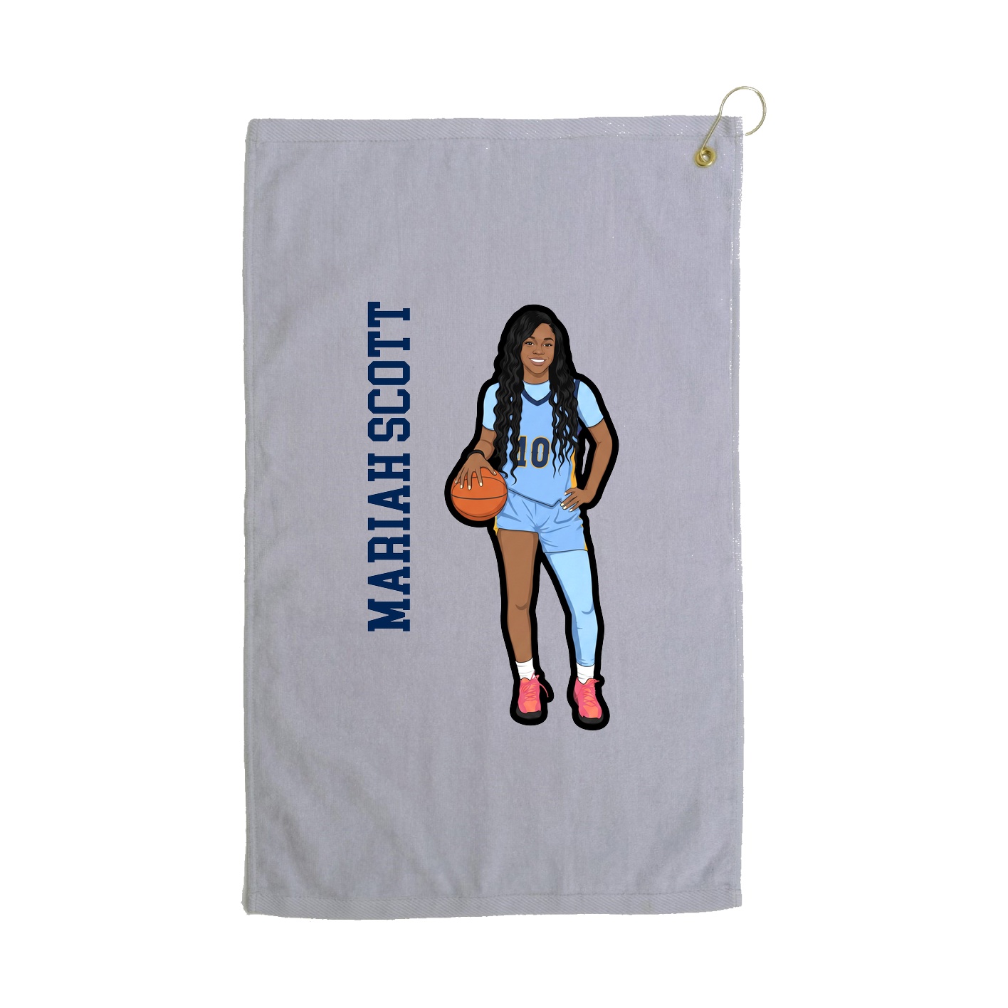 Golf Towel — Name Vertical in Grey
