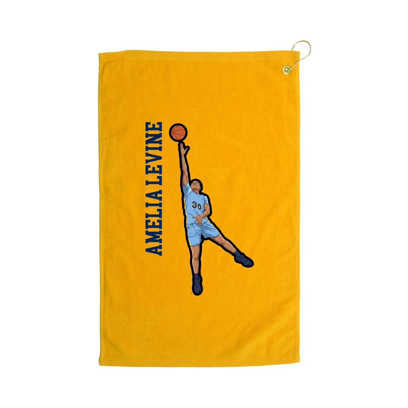 Golf Towel — Name Vertical in Gold