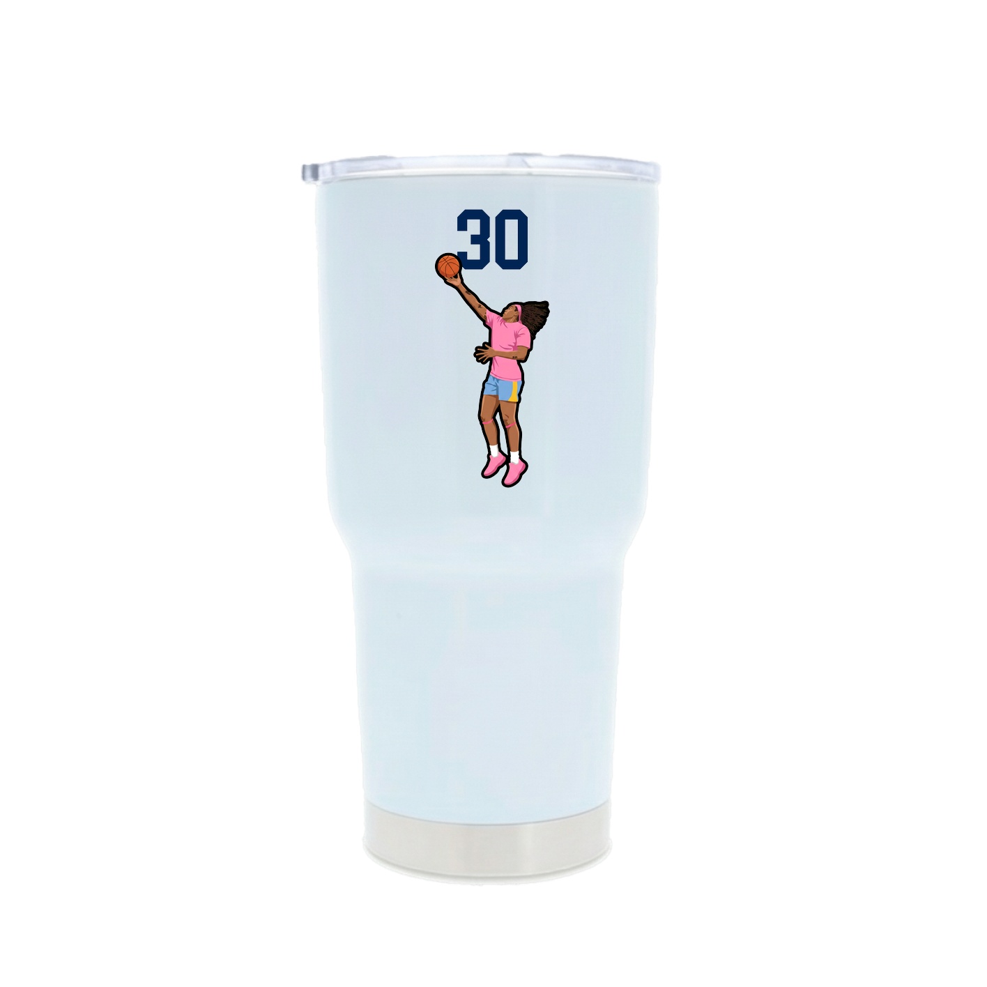 30oz Stainless Steel Tumbler — Number Top in White
